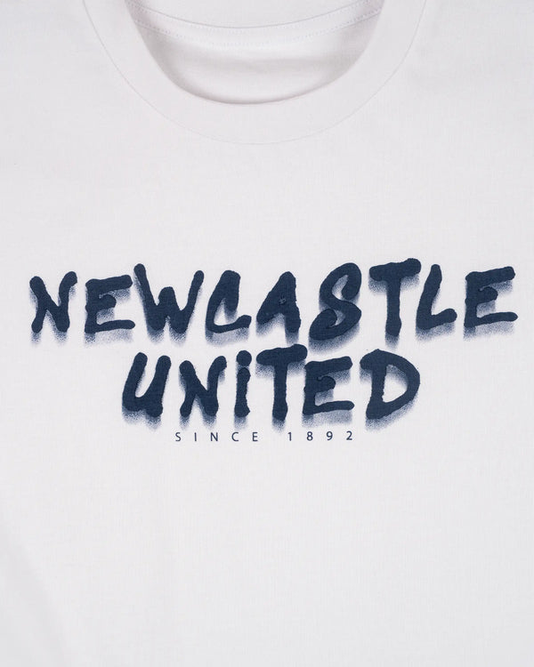Newcastle United Boy's White Graffiti Print T-Shirt