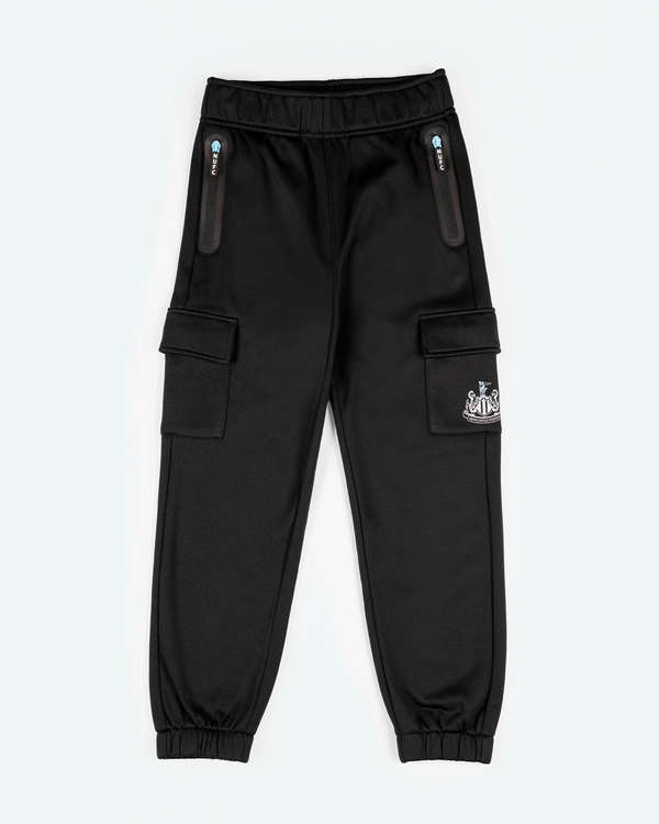 Newcastle United Boy's Black Joggers with Blue Ombre Crest