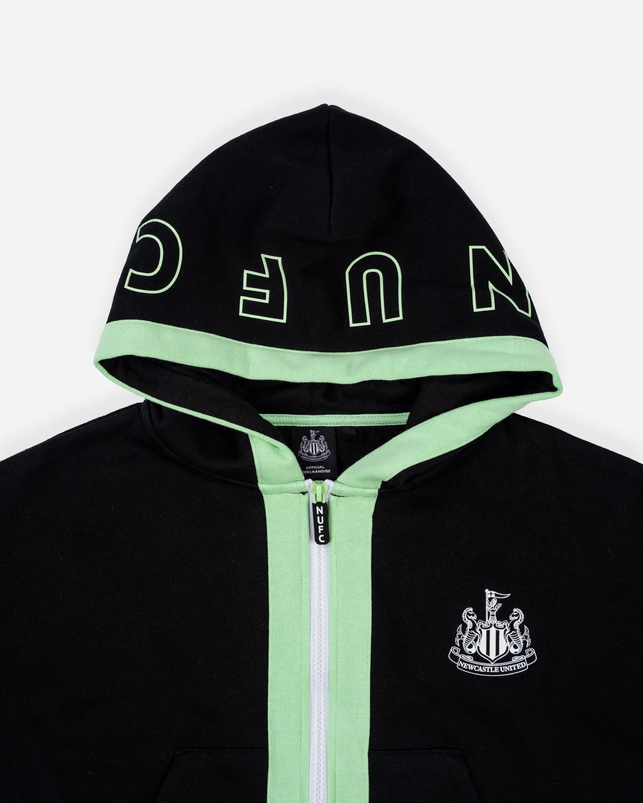 Newcastle United Girl's Black Cropped Hoodie