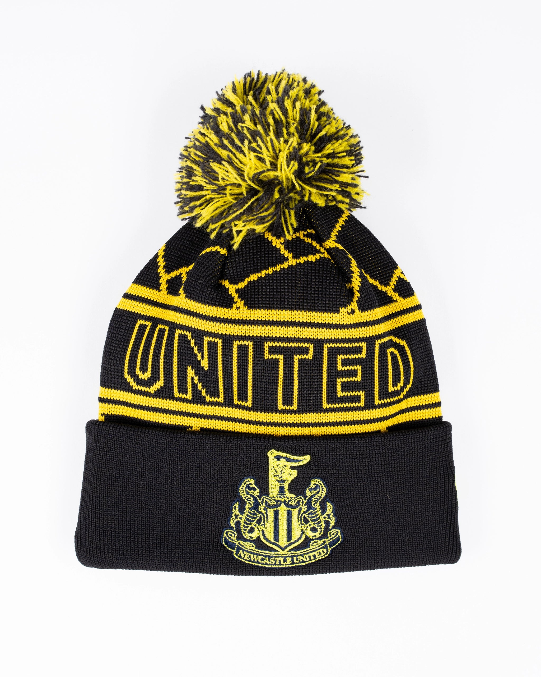 Newcastle United New Era Black & Yellow 1892 Knit Beanie Hat