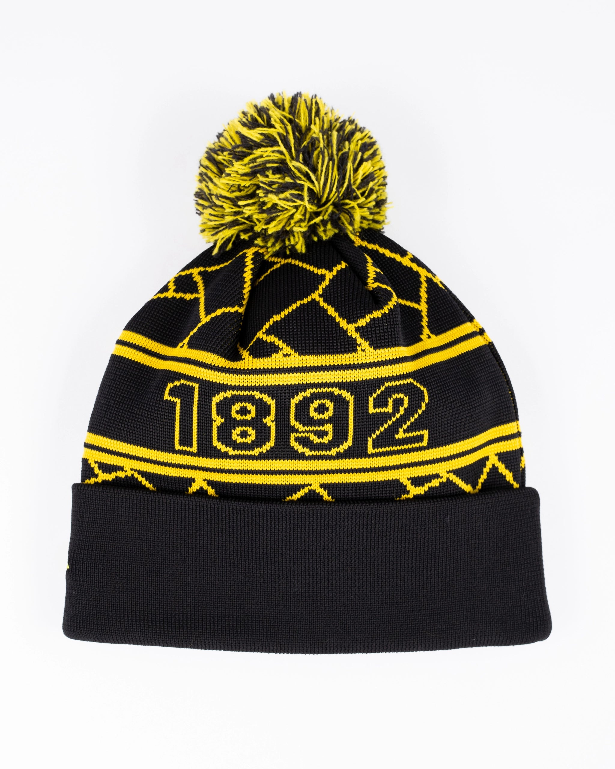 Newcastle United New Era Black & Yellow 1892 Knit Beanie Hat