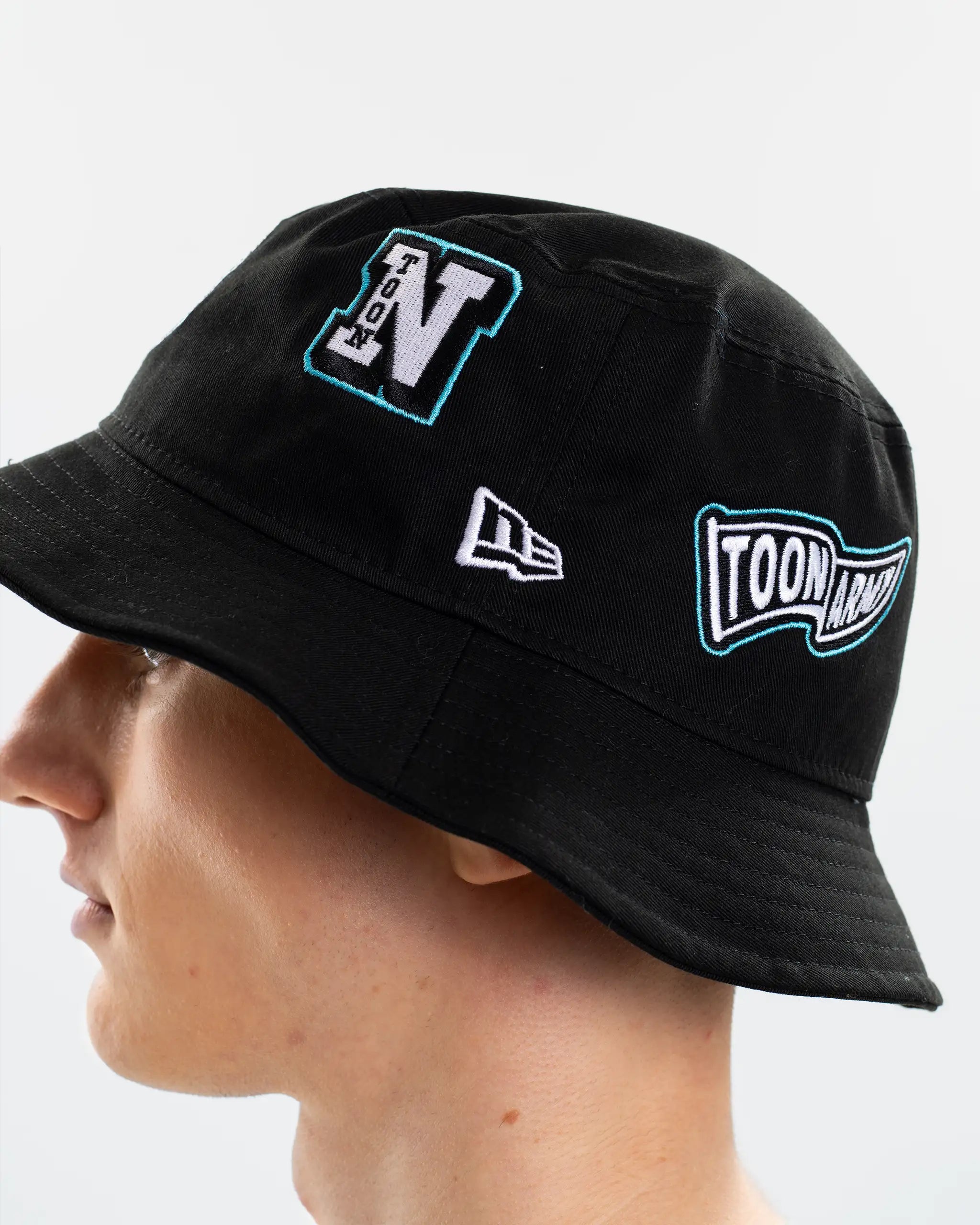 Newcastle United New Era Patch Logo Black Bucket Hat