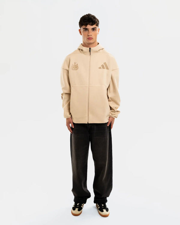 Newcastle United adidas Z.N.E Men's Beige Zip Up Hoodie