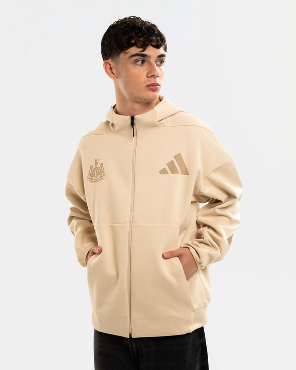 Newcastle United adidas Z.N.E Men's Beige Zip Up Hoodie