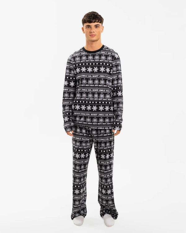 Newcastle United Adult's Black & White Christmas Pyjama Set