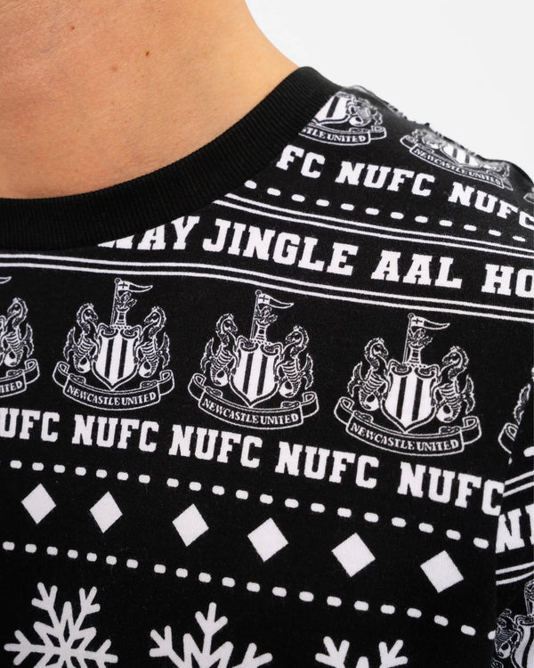 Newcastle United Adult's Black & White Christmas Pyjama Set