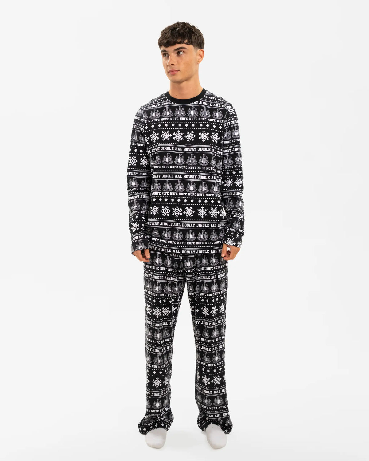Newcastle United Adult's Black & White Christmas Pyjama Set