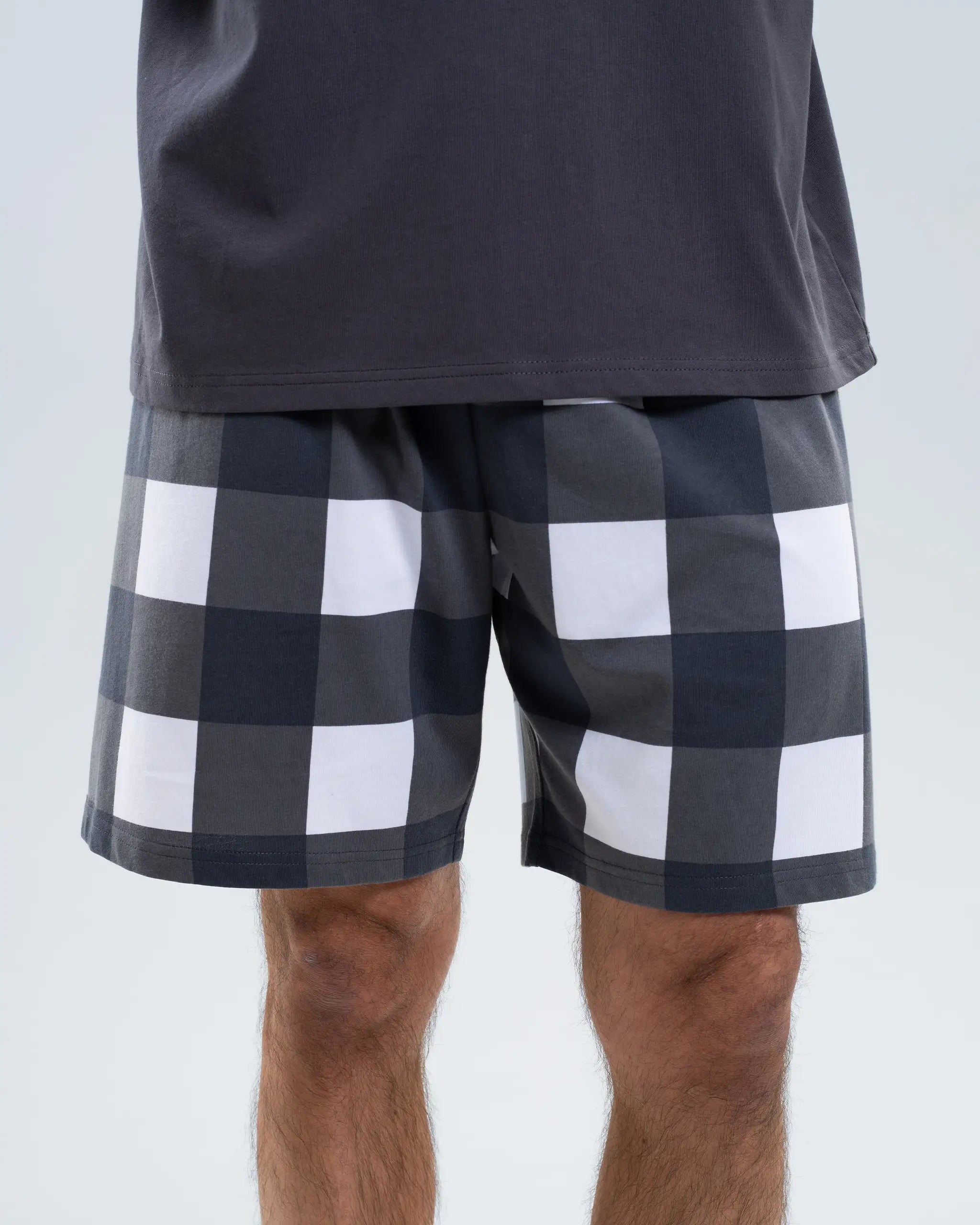 Newcastle United Men's Grey Check Short Pyjama Set