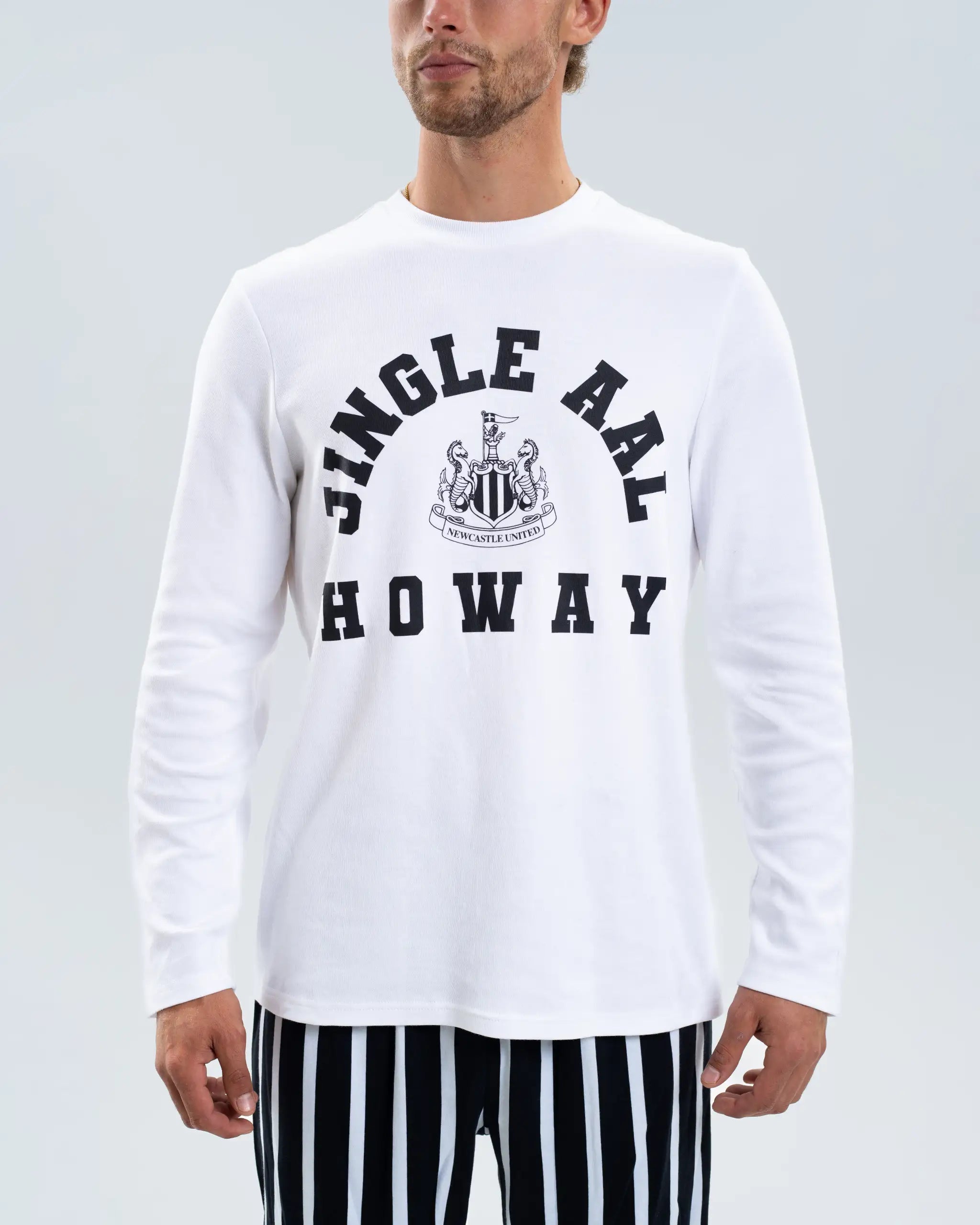 Newcastle United Adults Jingle Aal Howay Striped Pyjama Set