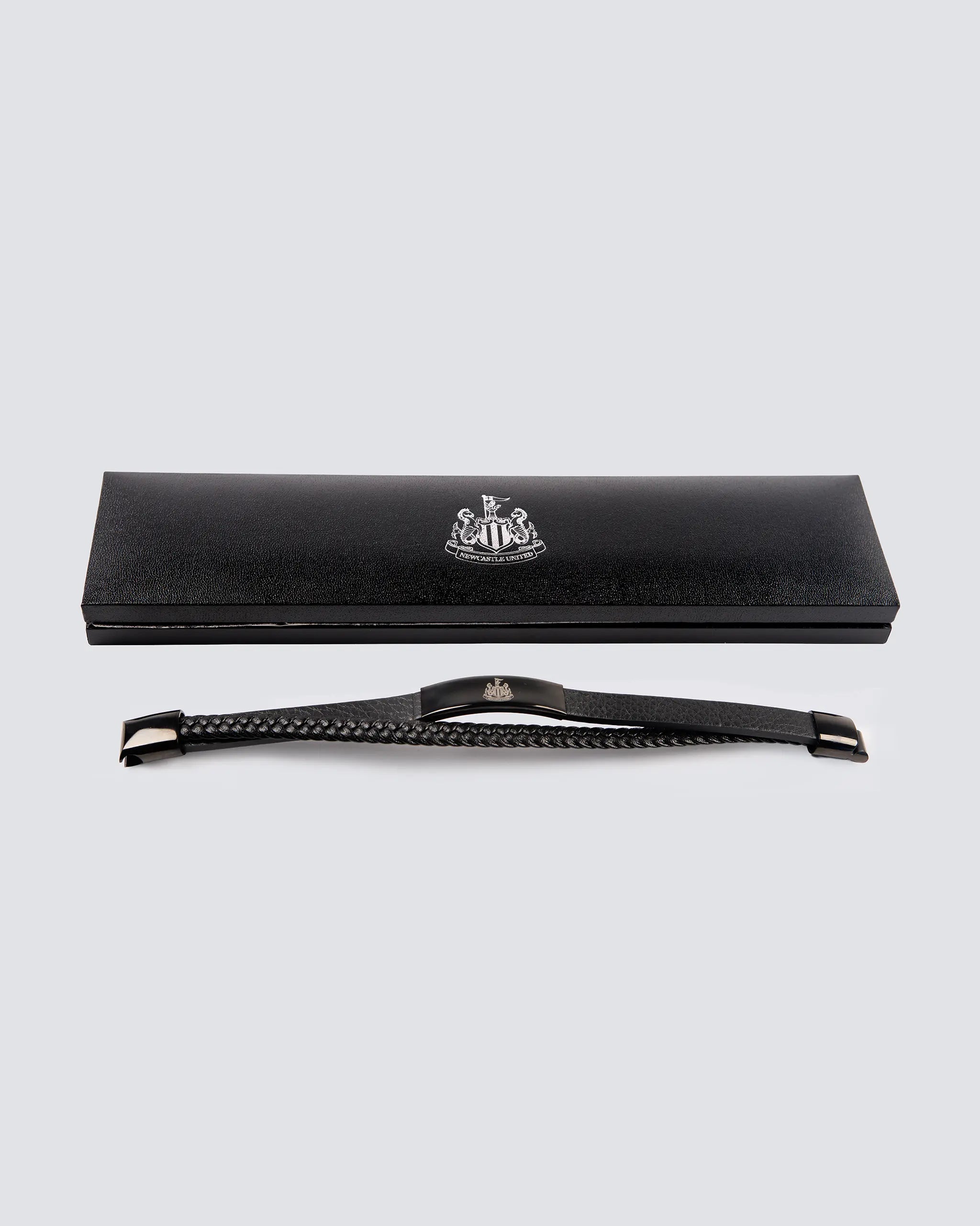 Newcastle United Black Leather Bracelet