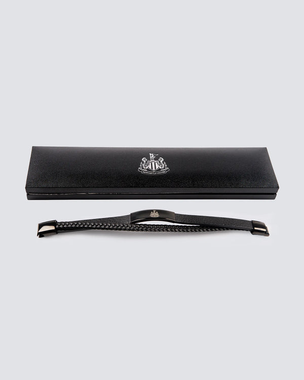 Newcastle United Black Leather Bracelet