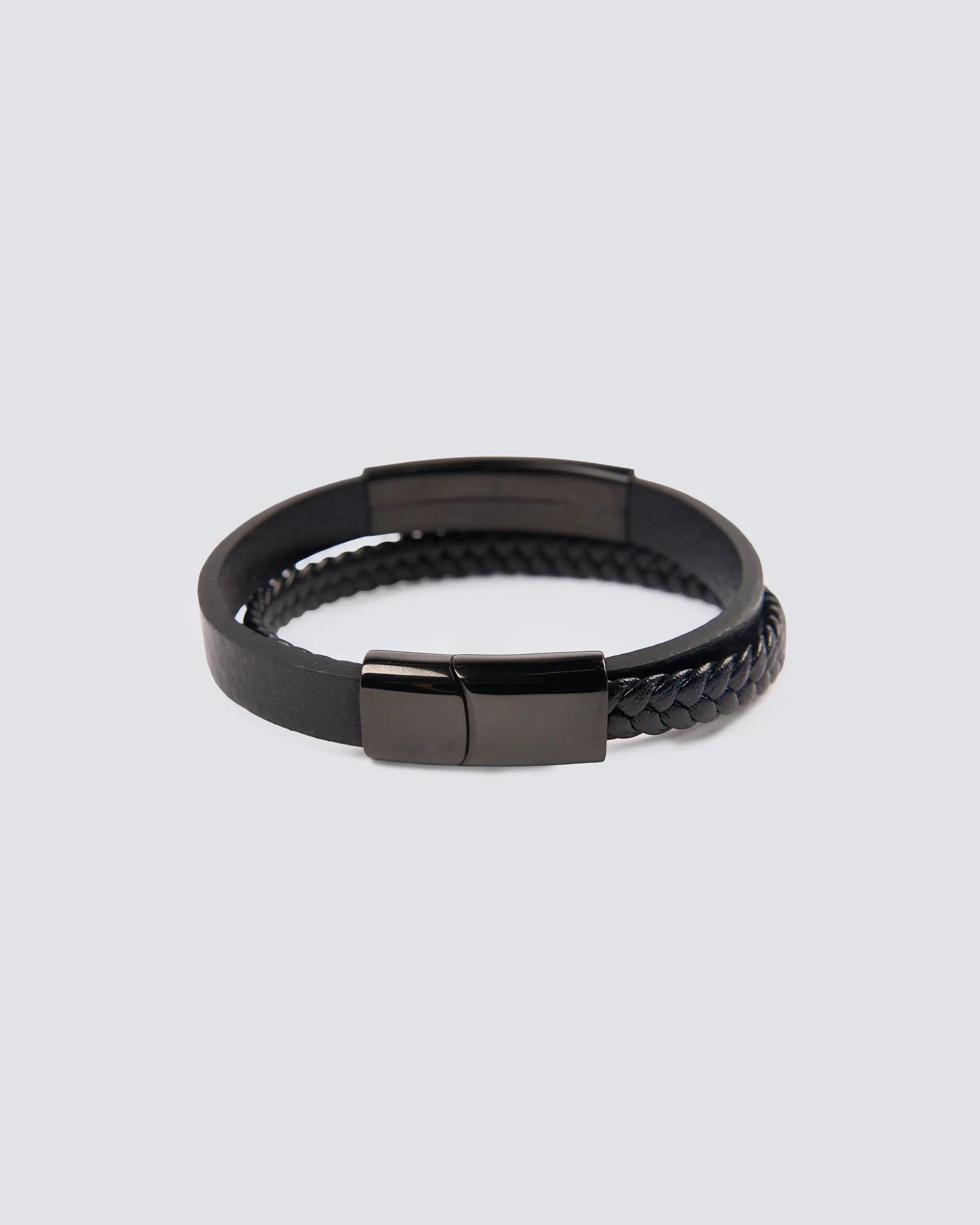 Newcastle United Black Leather Bracelet