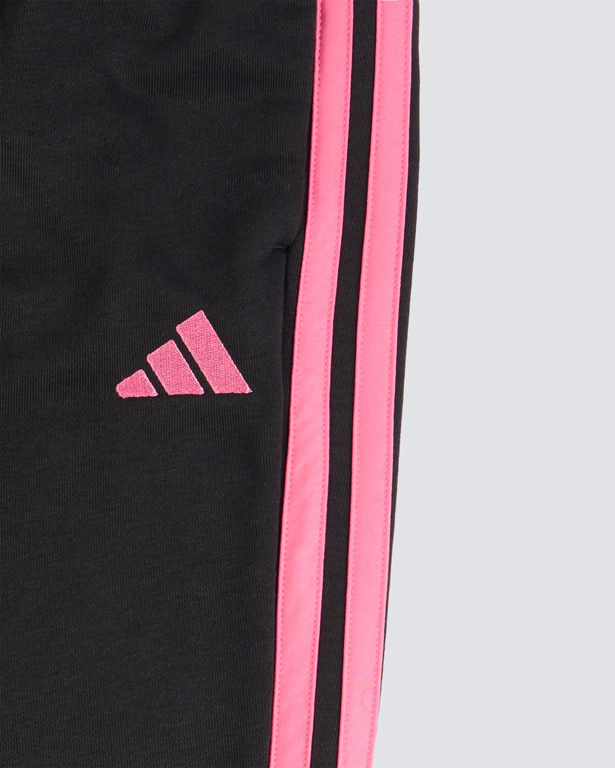 Newcastle United adidas Kid's Black and Pink 3-Stripe Joggers