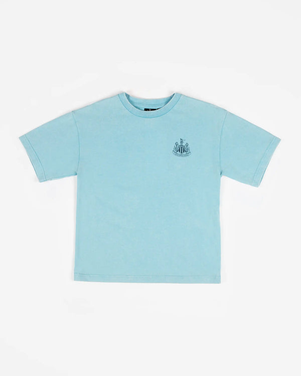 Newcastle United Boy's Blue Acid Wash T-Shirt