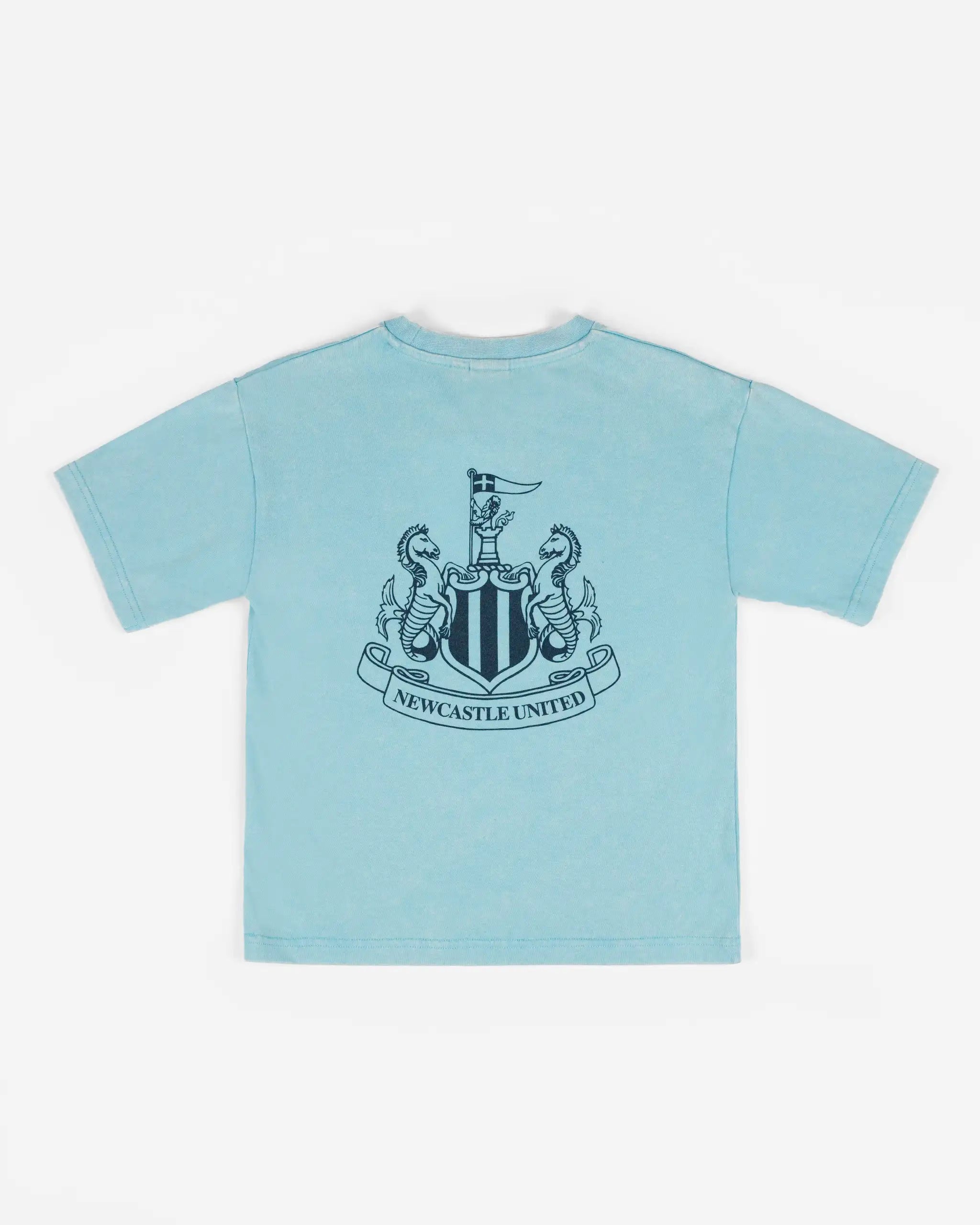 Newcastle United Boy's Blue Acid Wash T-Shirt