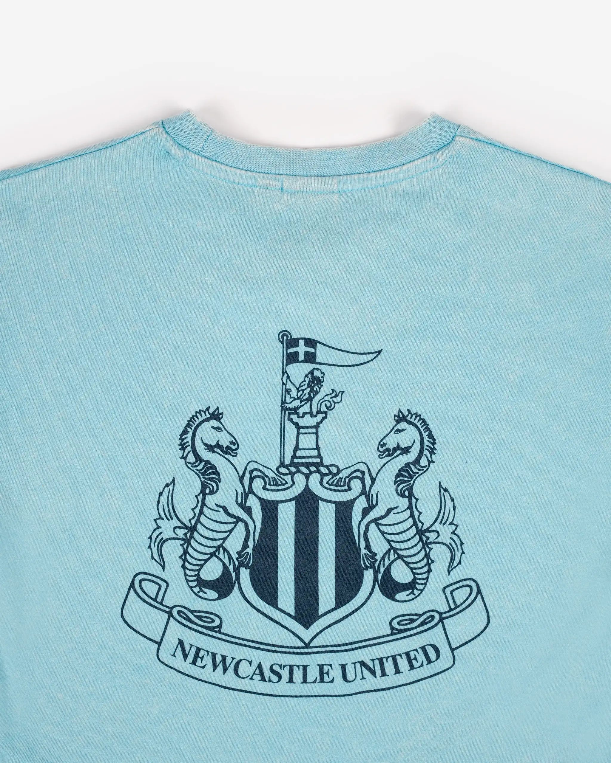 Newcastle United Boy's Blue Acid Wash T-Shirt