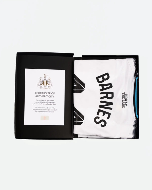 Newcastle United BARNES 25/26 Boxed Home Signed Shirt