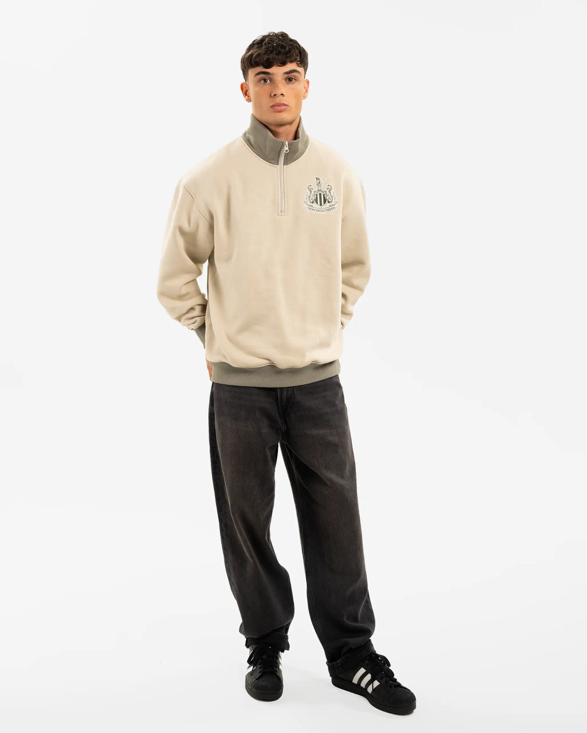 Newcastle United Men's Sand 1/4 Zip Sweatshirt