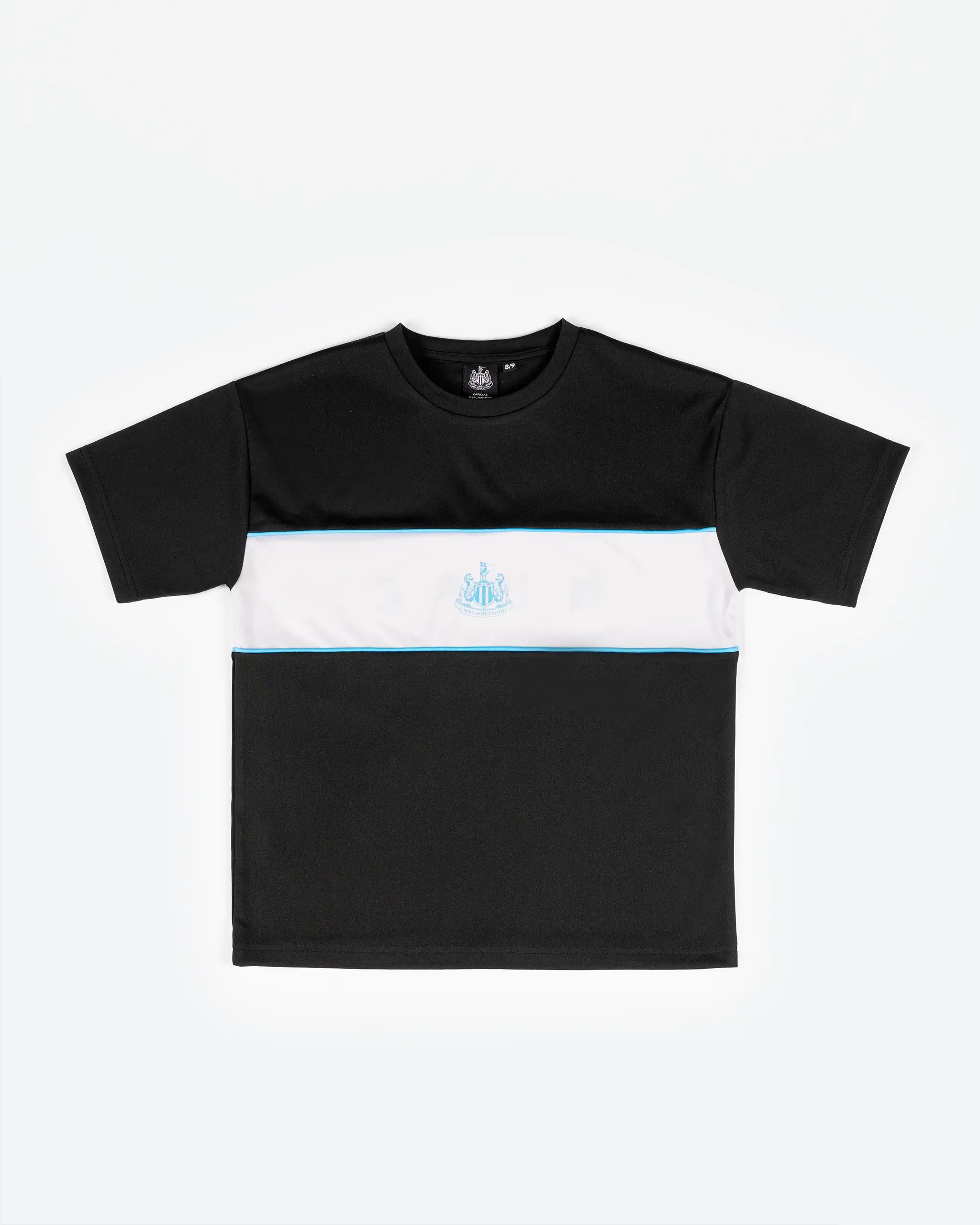 Newcastle United Boy's Black T-Shirt with Blue Crest
