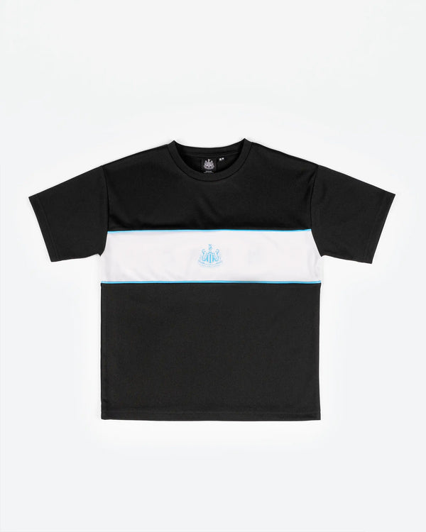 Newcastle United Boy's Black T-Shirt with Blue Crest