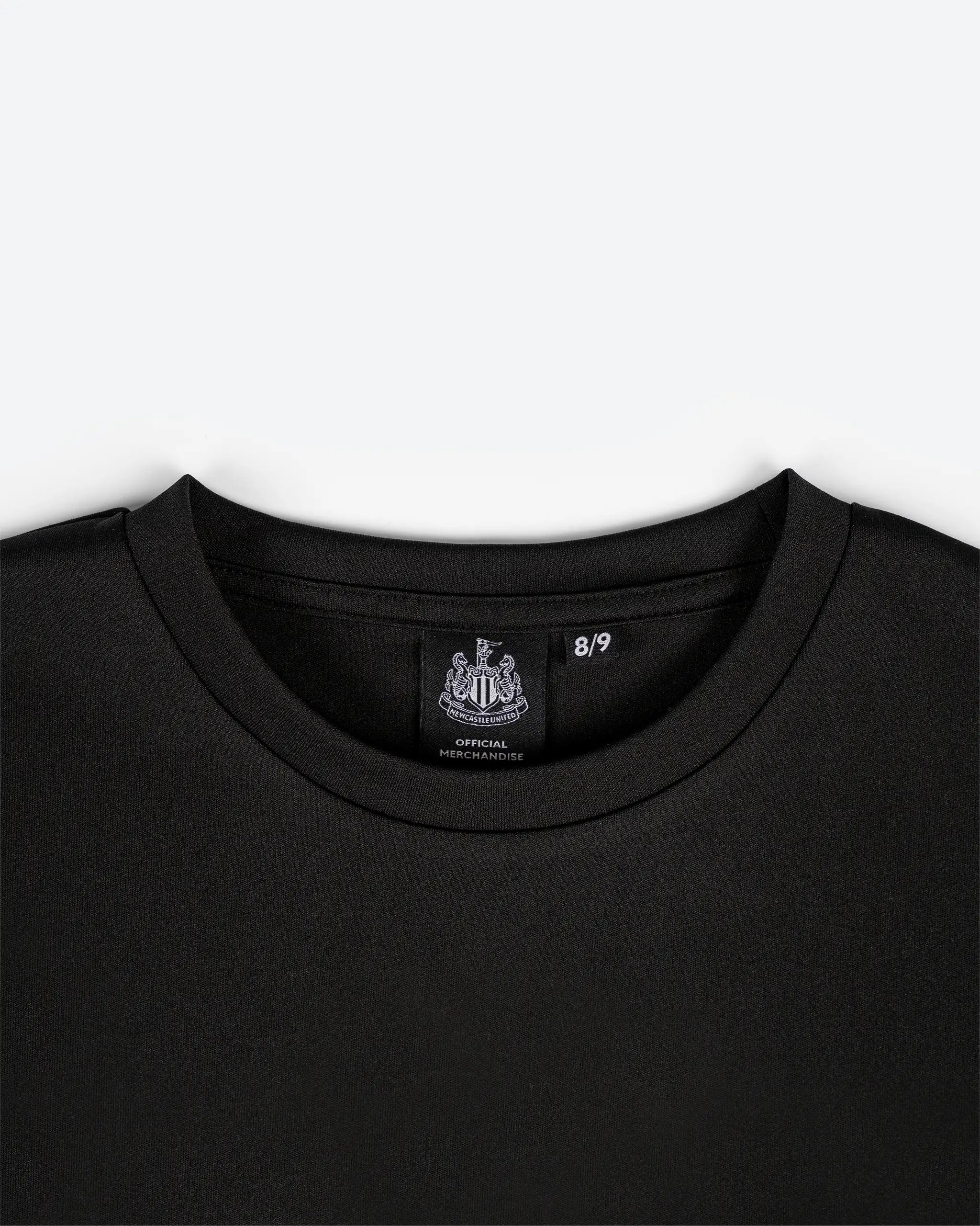 Newcastle United Boy's Black T-Shirt with Blue Crest