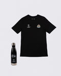 Newcastle United Champions League Black T-Shirt & Bottle Bundle