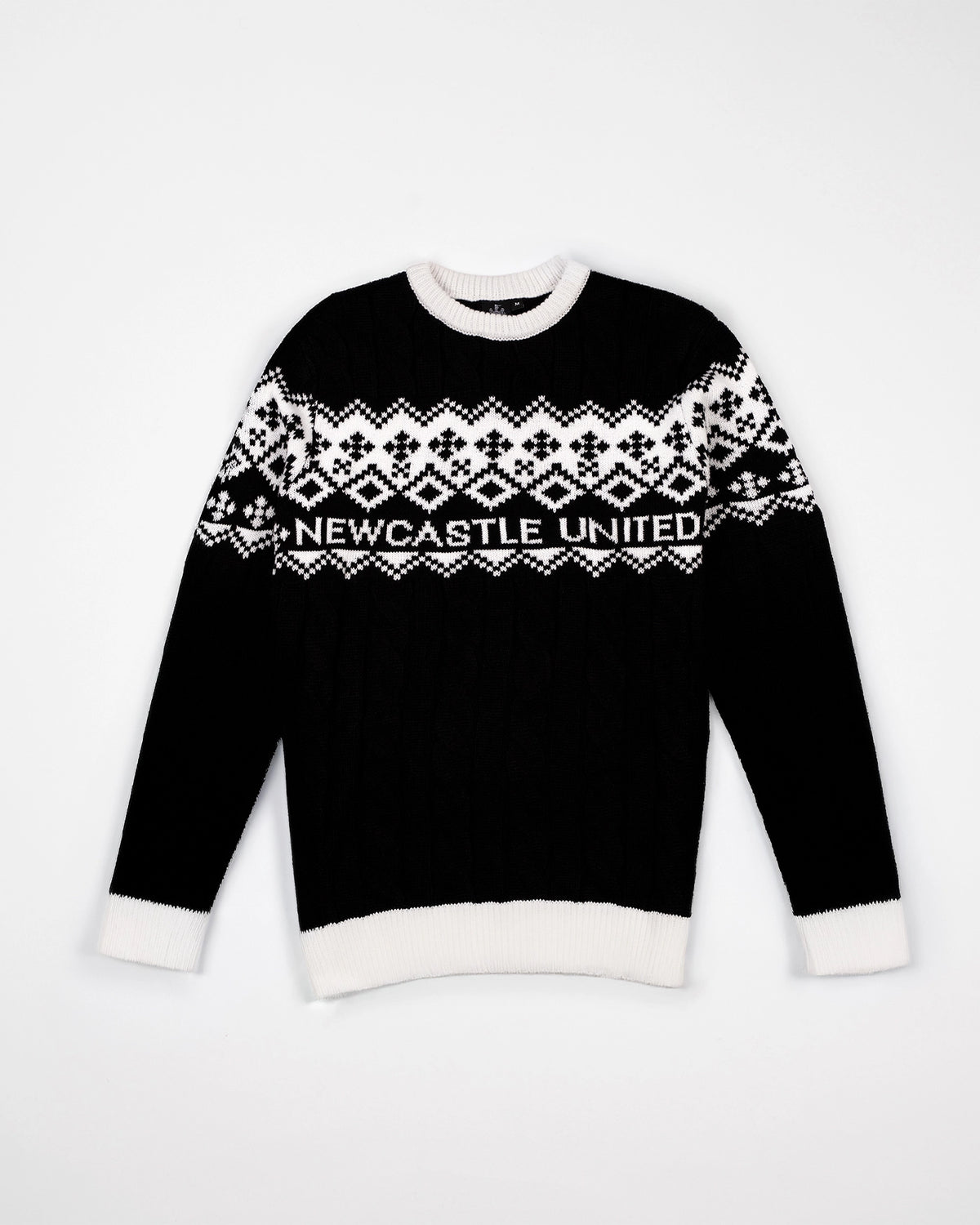 Newcastle United Black Cable Knit Christmas Jumper