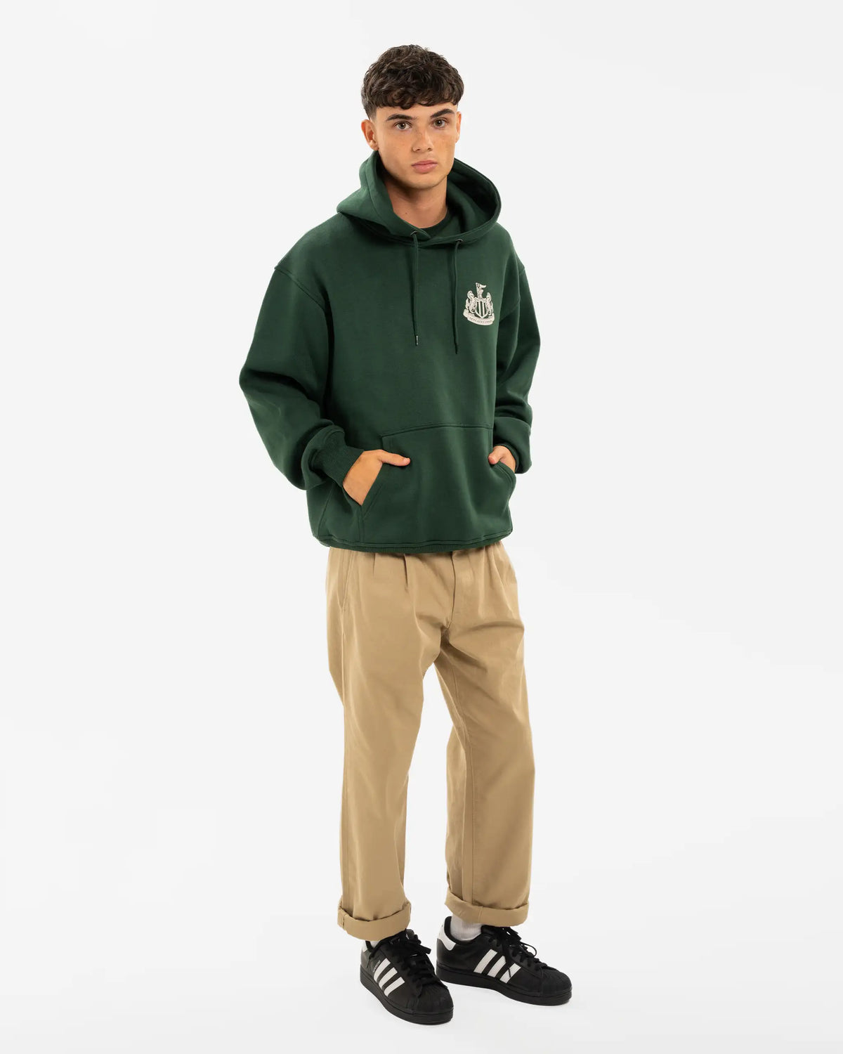 Newcastle United Men's Forest Green Graphic Crest Hoodie