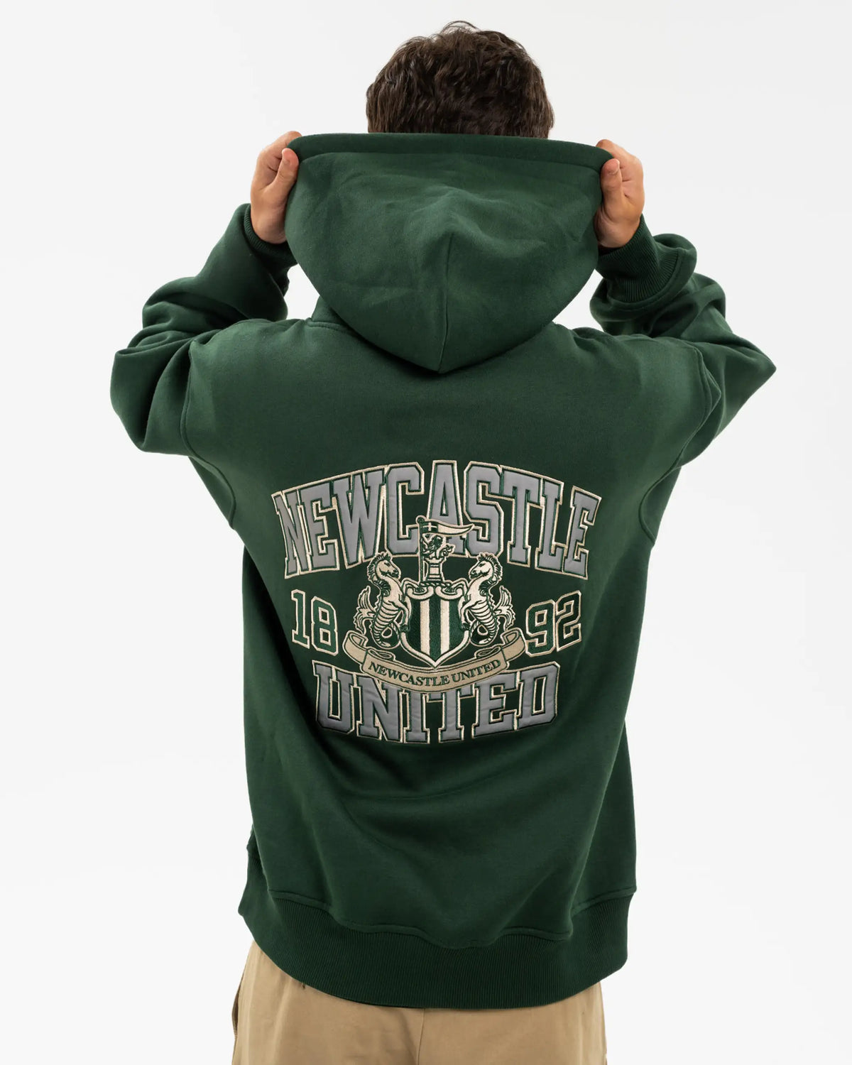 Newcastle United Men's Forest Green Graphic Crest Hoodie