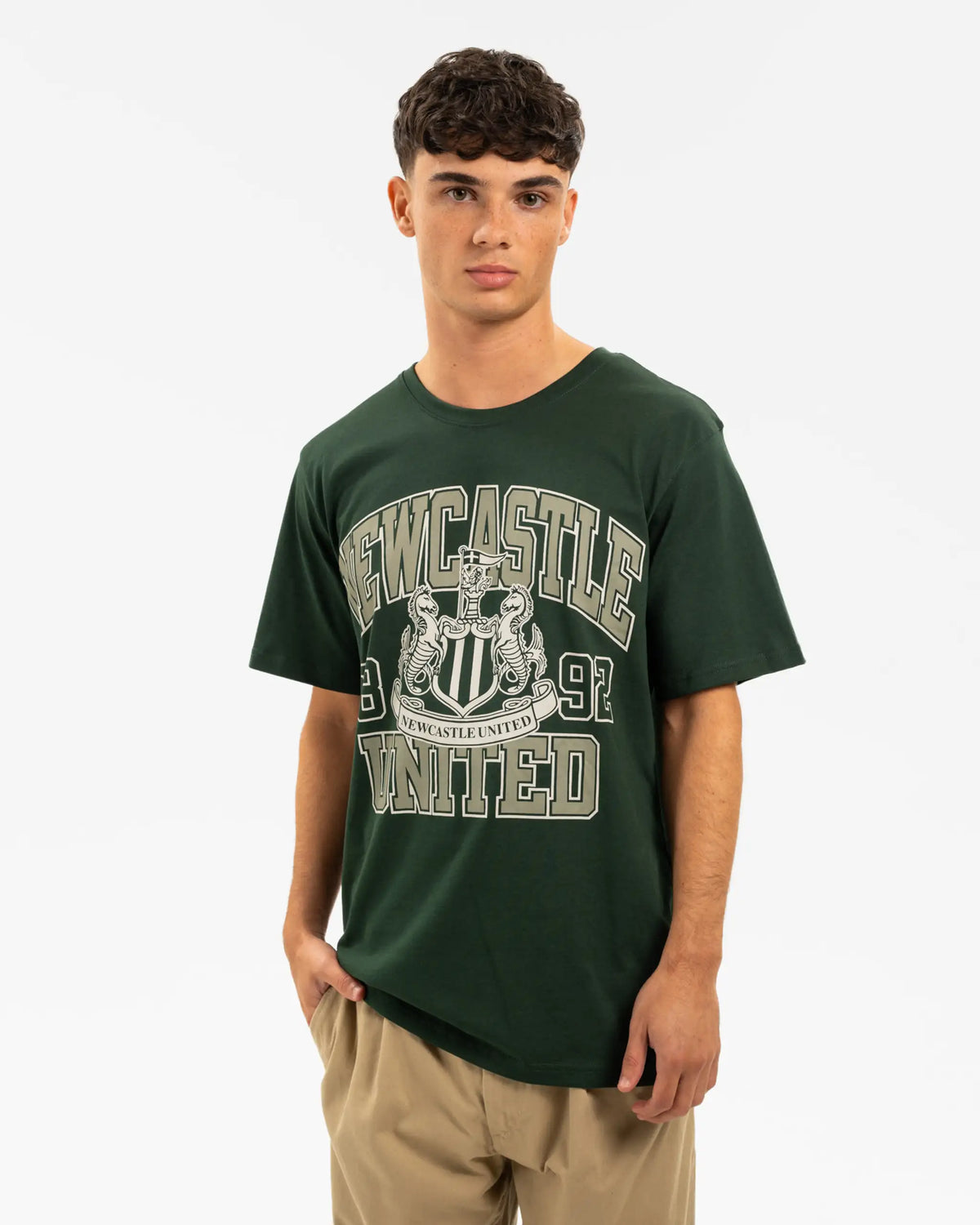 Newcastle United Men's Forest Green Graphic Crest T-Shirt