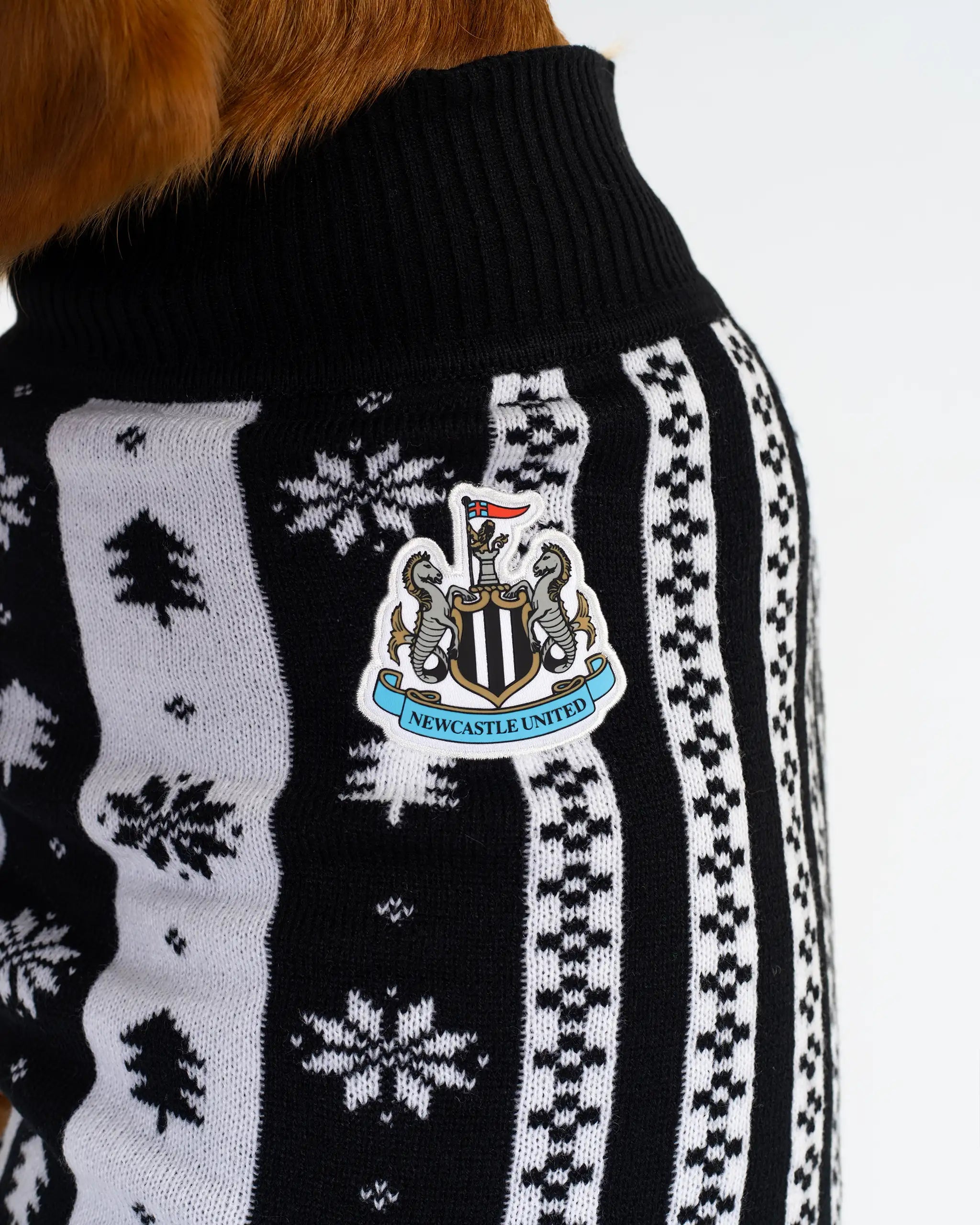 Newcastle United Dogs Striped Christmas Jumper