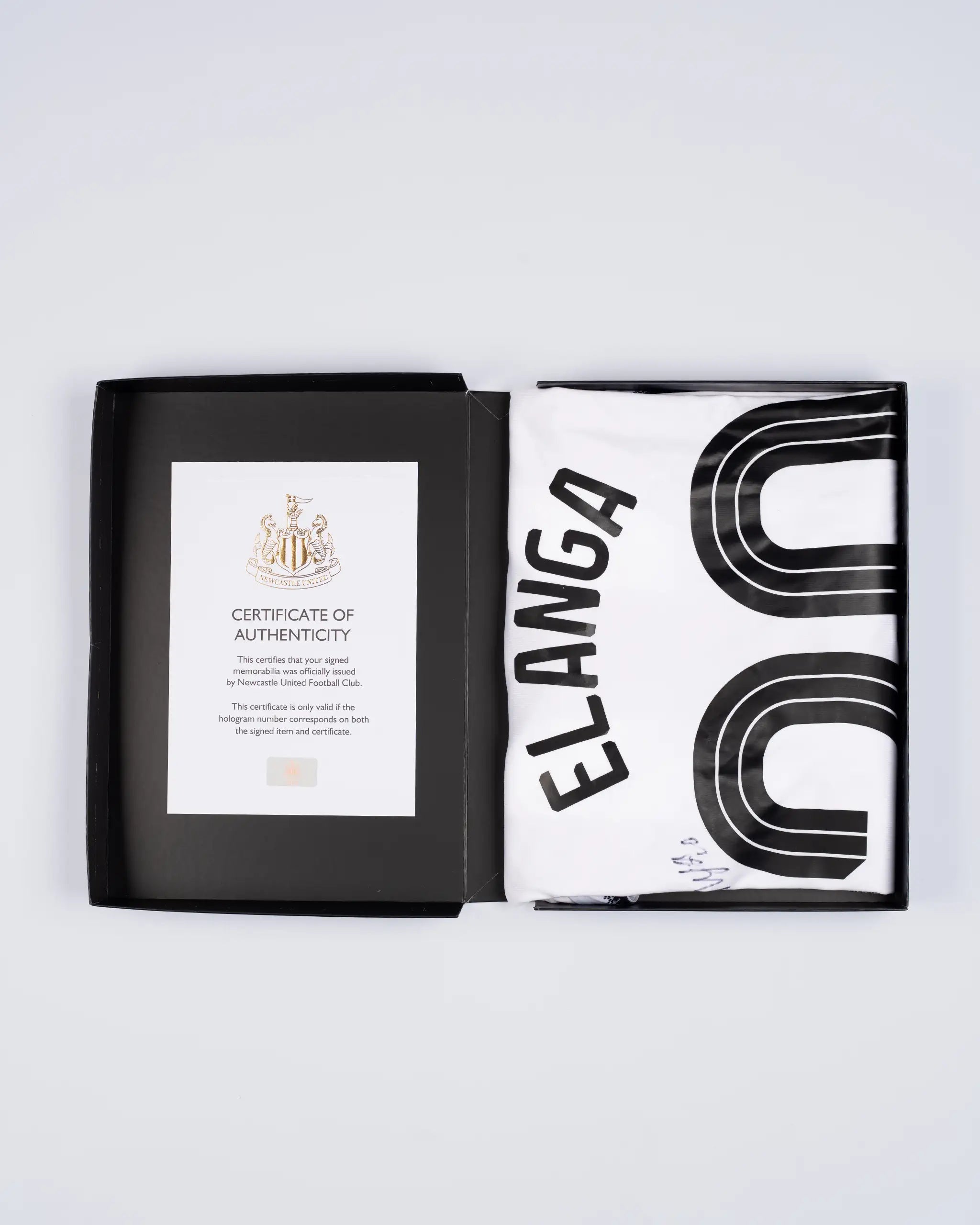 Newcastle United ELANGA 25/26 Boxed Signed Home Shirt