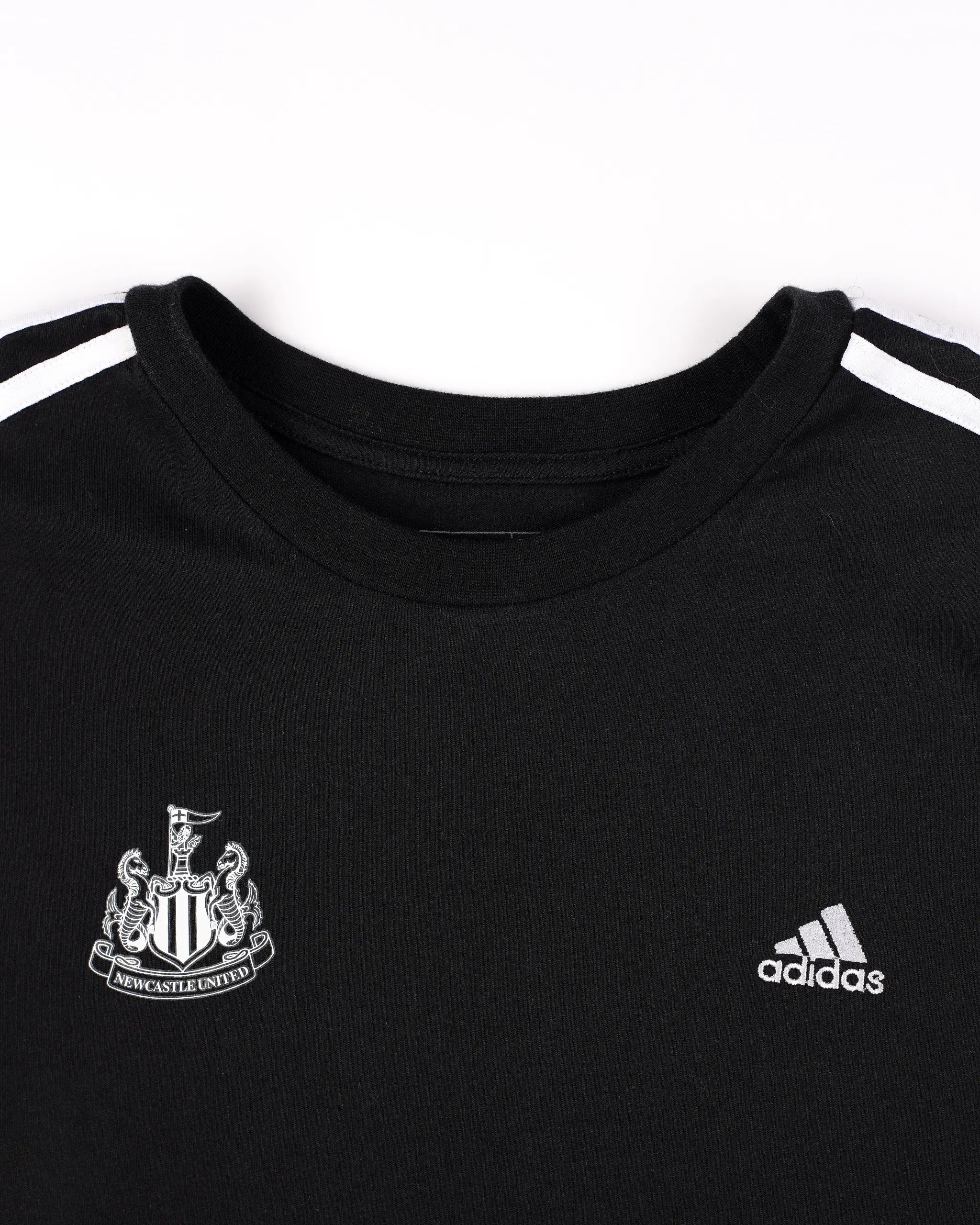 Newcastle United adidas Women's Essentials Slim 3-Stripes Black T-Shirt