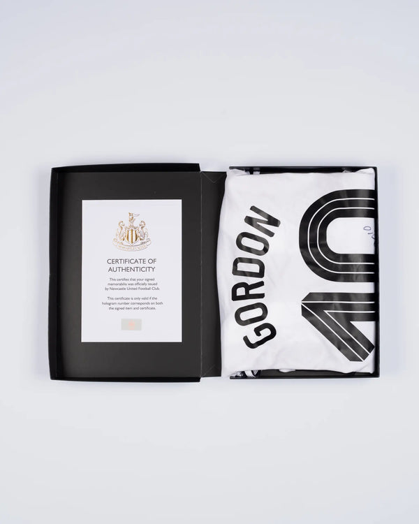 Newcastle United GORDON 25/26 Boxed Signed Home Shirt