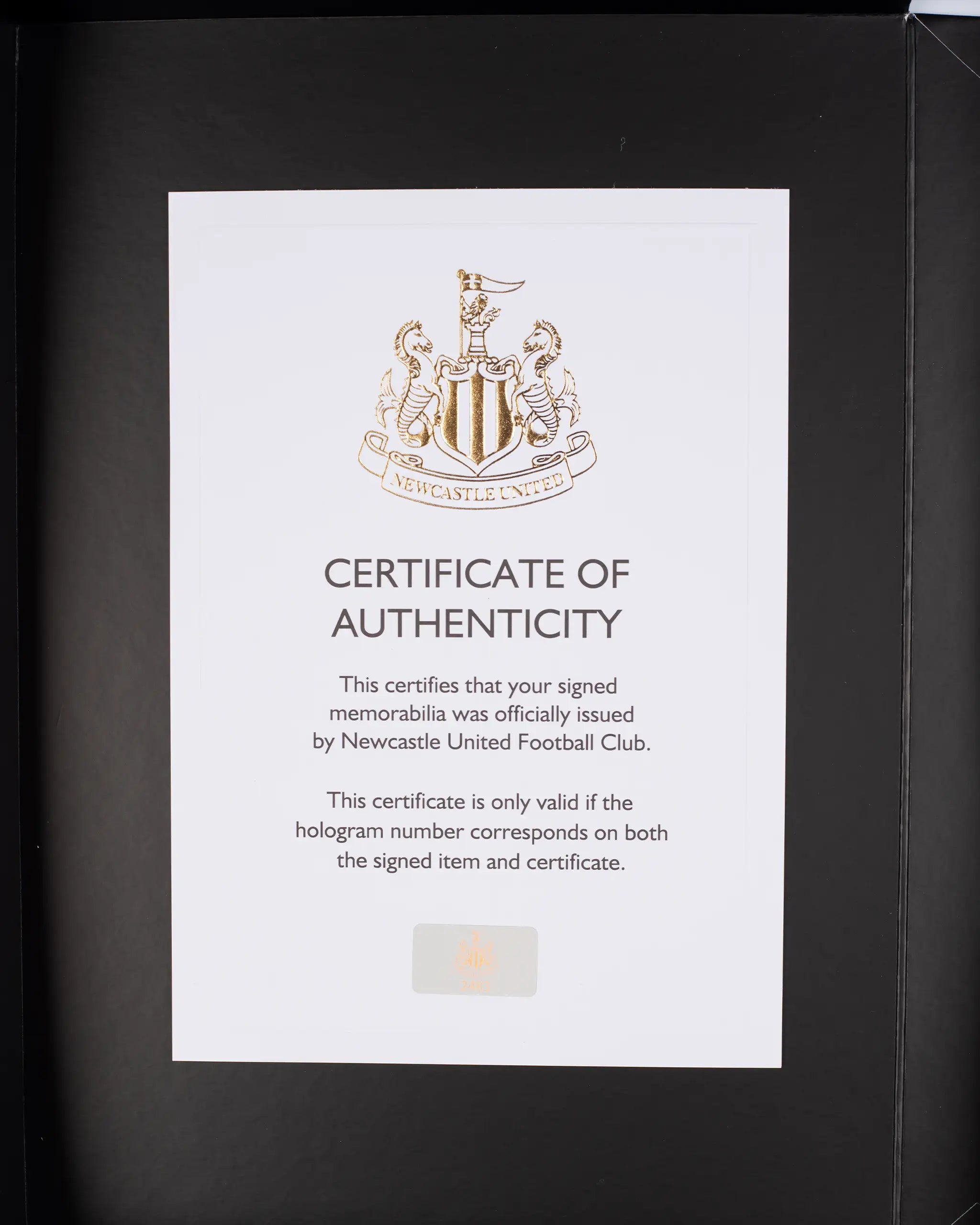 Newcastle United GORDON 25/26 Boxed Signed Home Shirt