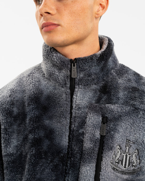 Newcastle United Men's Grey Printed Borg Jacket
