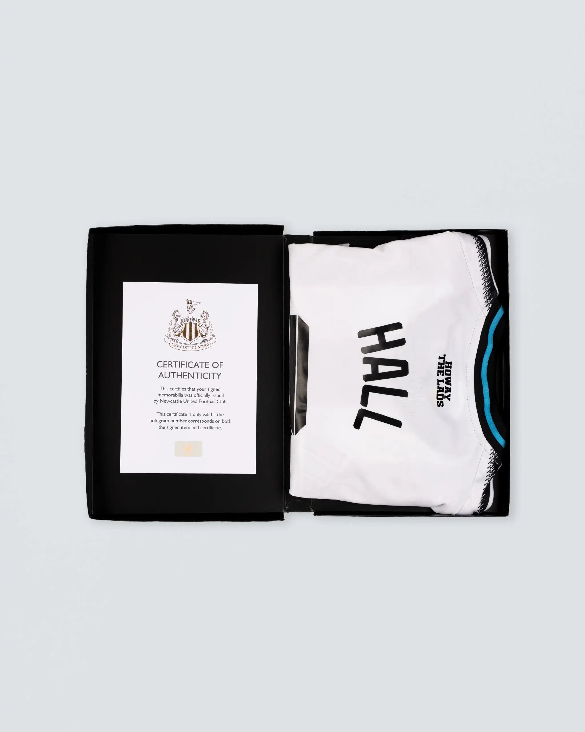 Newcastle United HALL 25/26 Boxed Home Signed Shirt