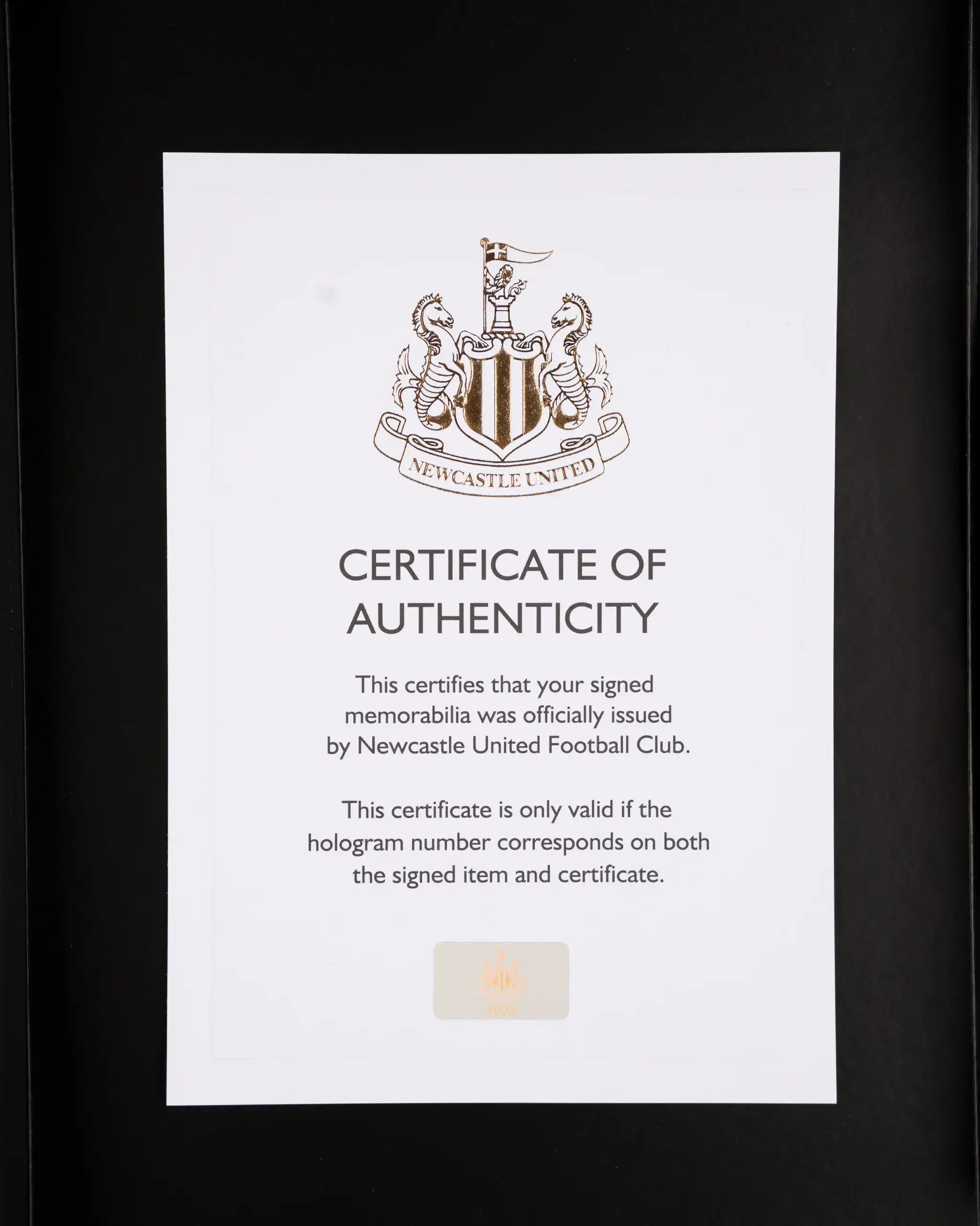 Newcastle United HALL 25/26 Boxed Home Signed Shirt