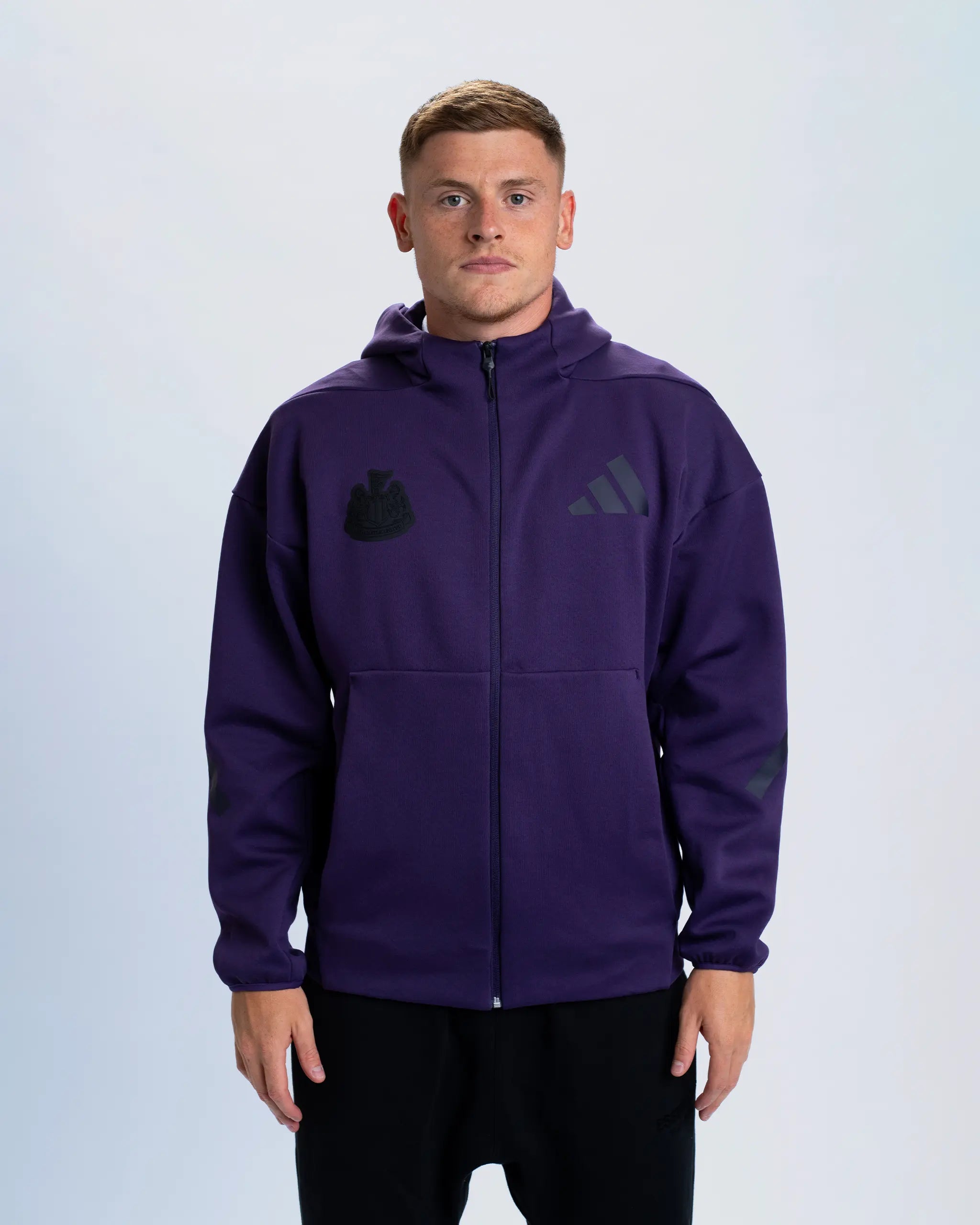 Newcastle United Adidas Z.N.E Men's Plum Zip Up Hoodie
