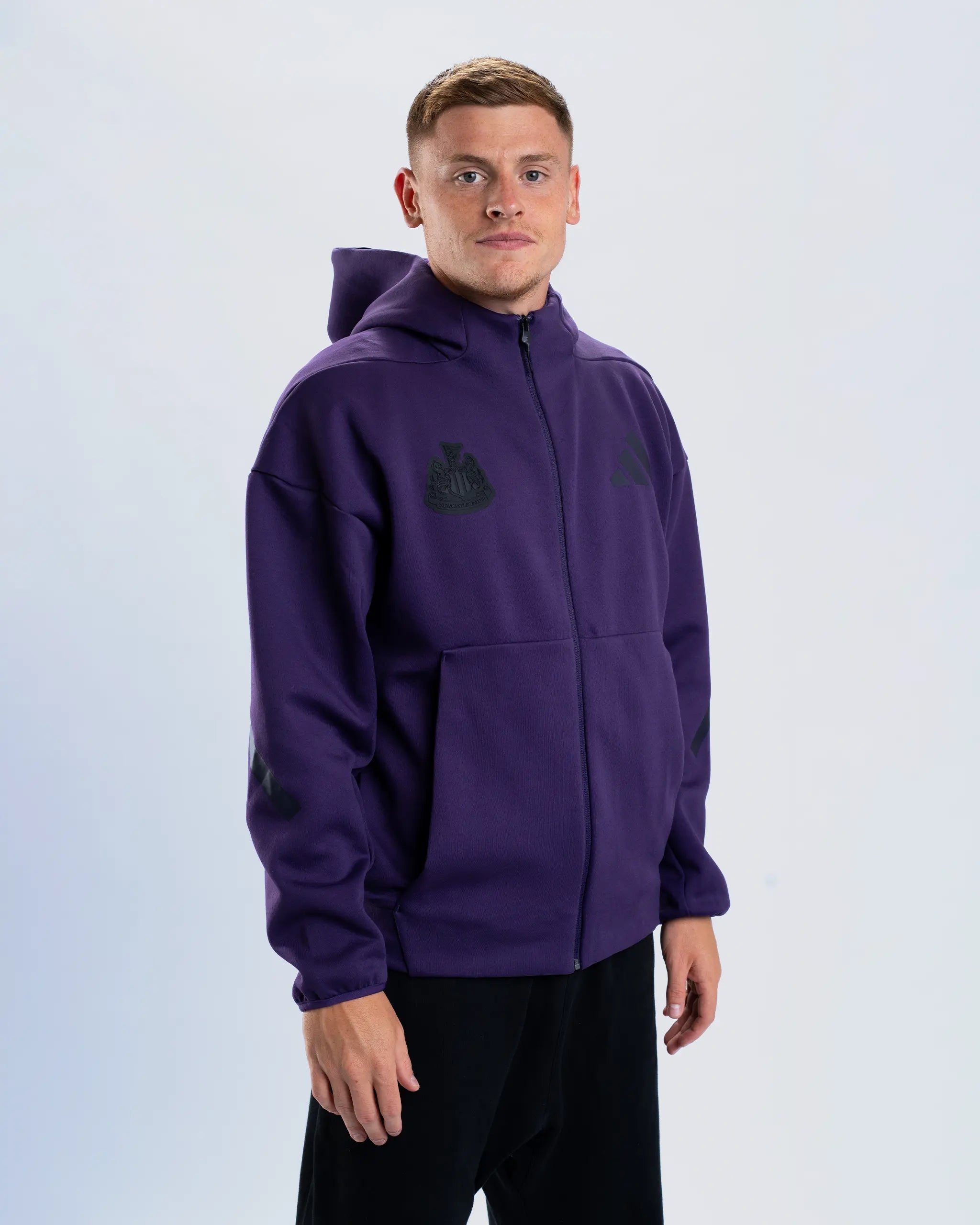 Newcastle United Adidas Z.N.E Men's Plum Zip Up Hoodie