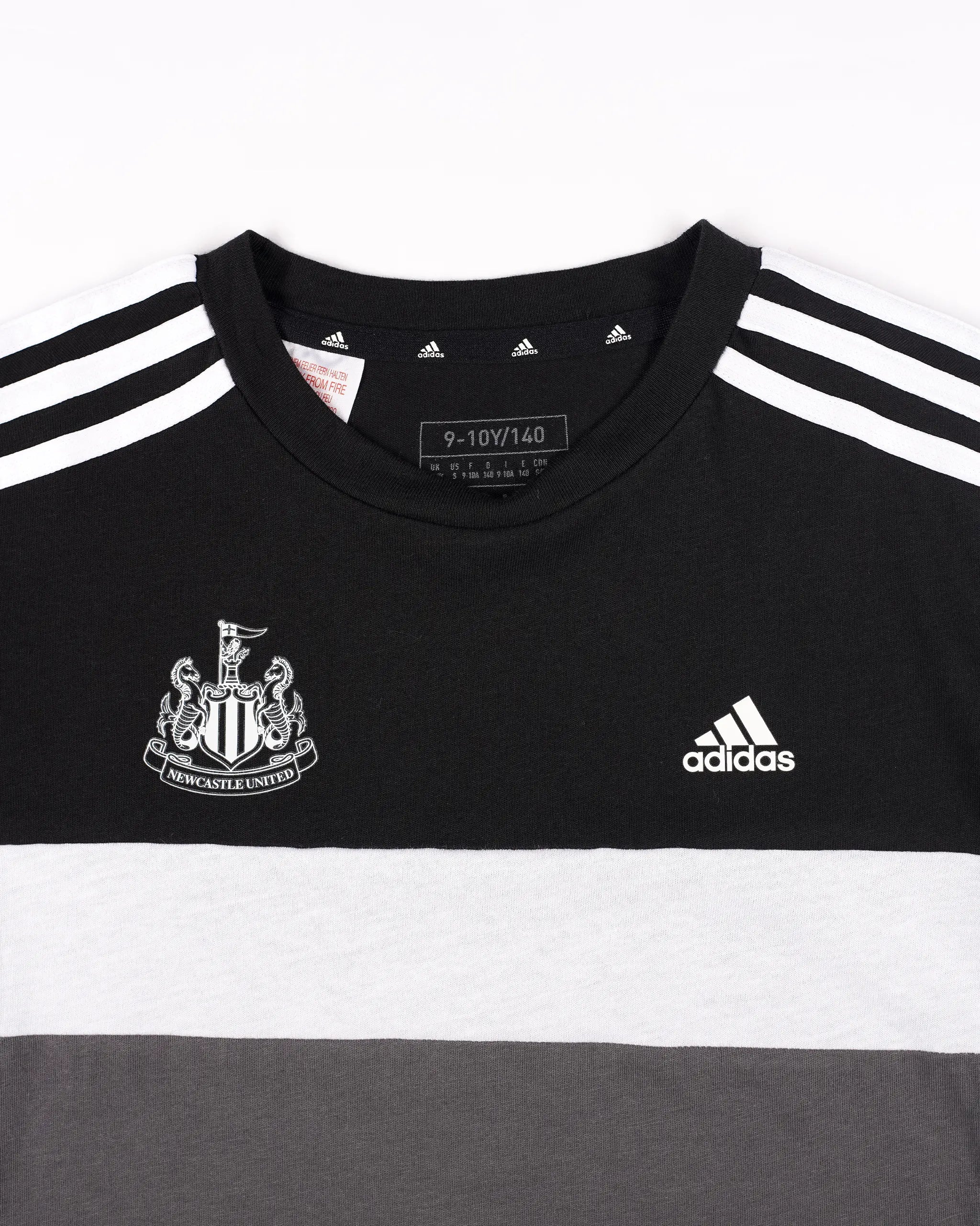 Newcastle United adidas Kids' Tiberio 3-Stripes Colorblock T-Shirt