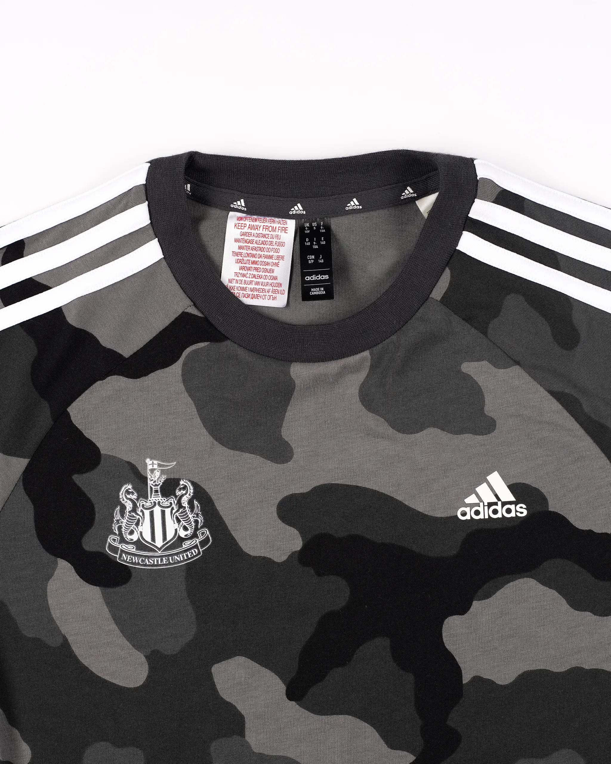 Newcastle United adidas Kids' Essentials Allover Printed Grey T-Shirt