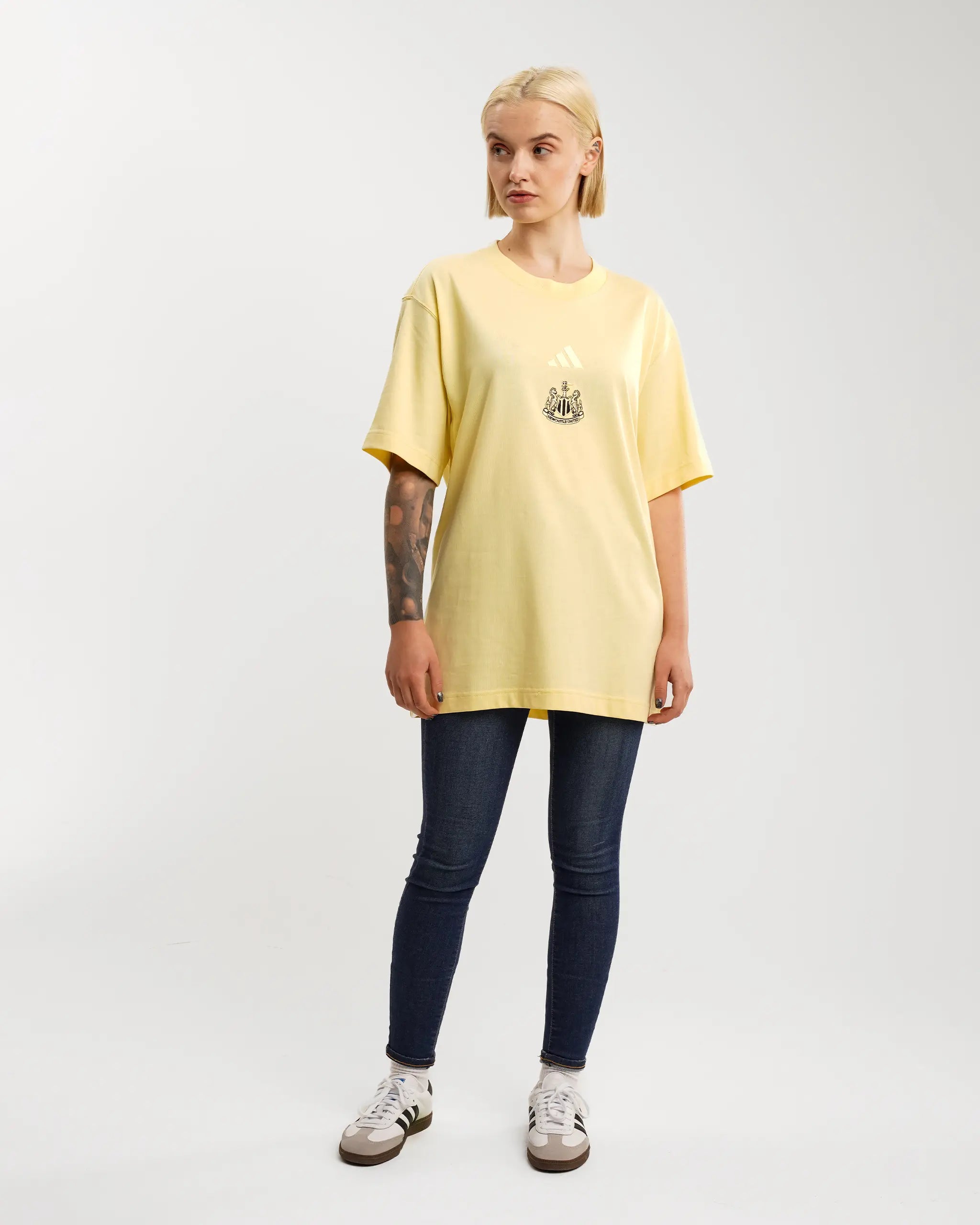 Newcastle United adidas Women's All SZN Yellow Loose Tee