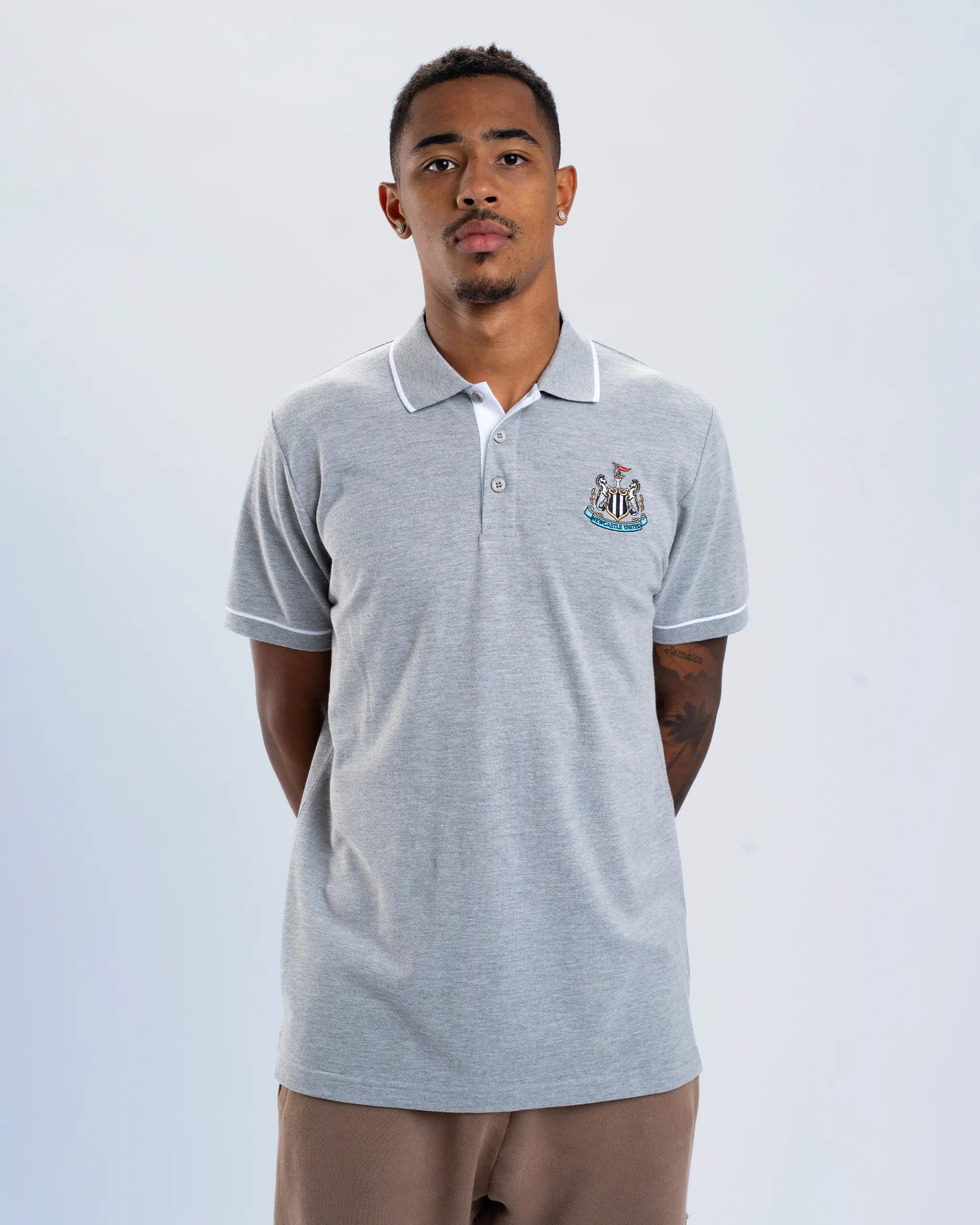 Newcastle United Men's Essentials Range Grey Polo Shirt