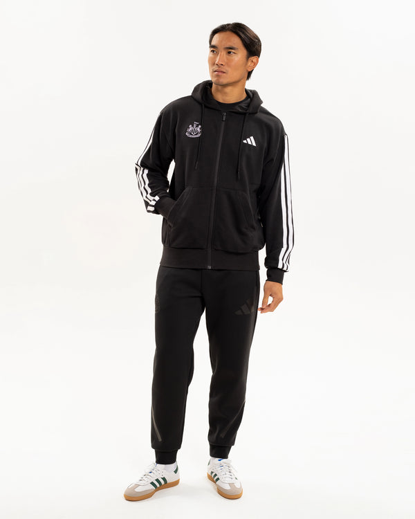 Newcastle United adidas Men's 3-Stripe Black Full Zip Hoodie