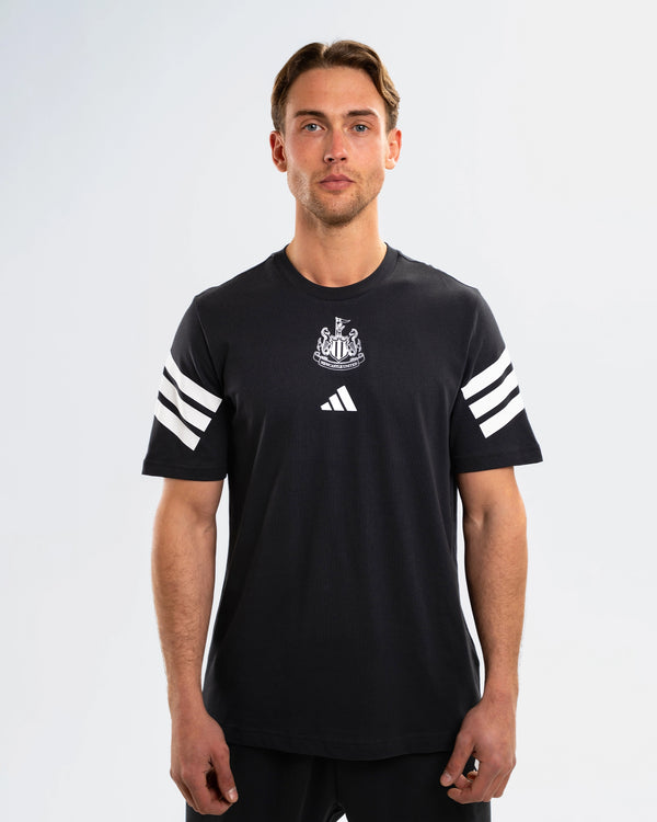 Newcastle United adidas 3-Stripe Black Tee