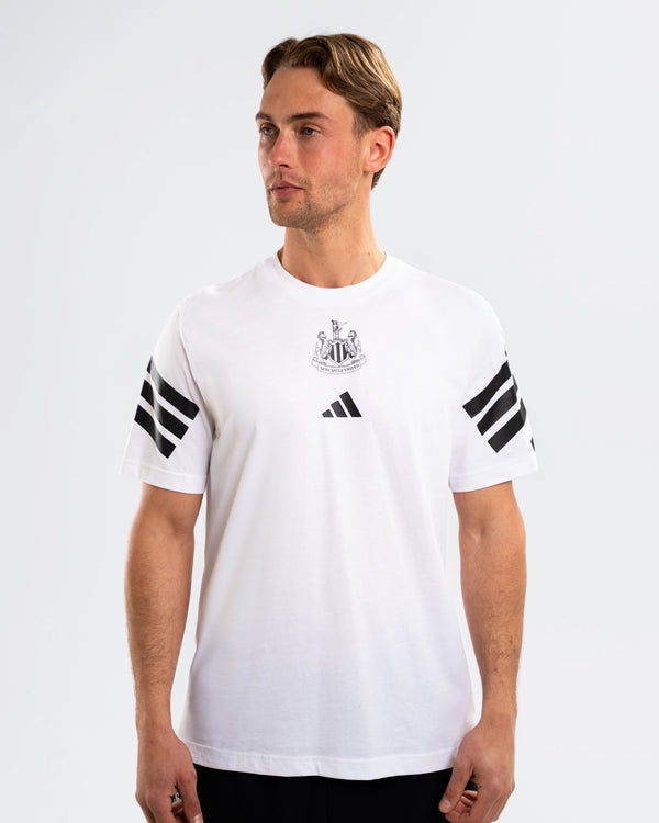 Newcastle United adidas 3-Stripe White Tee