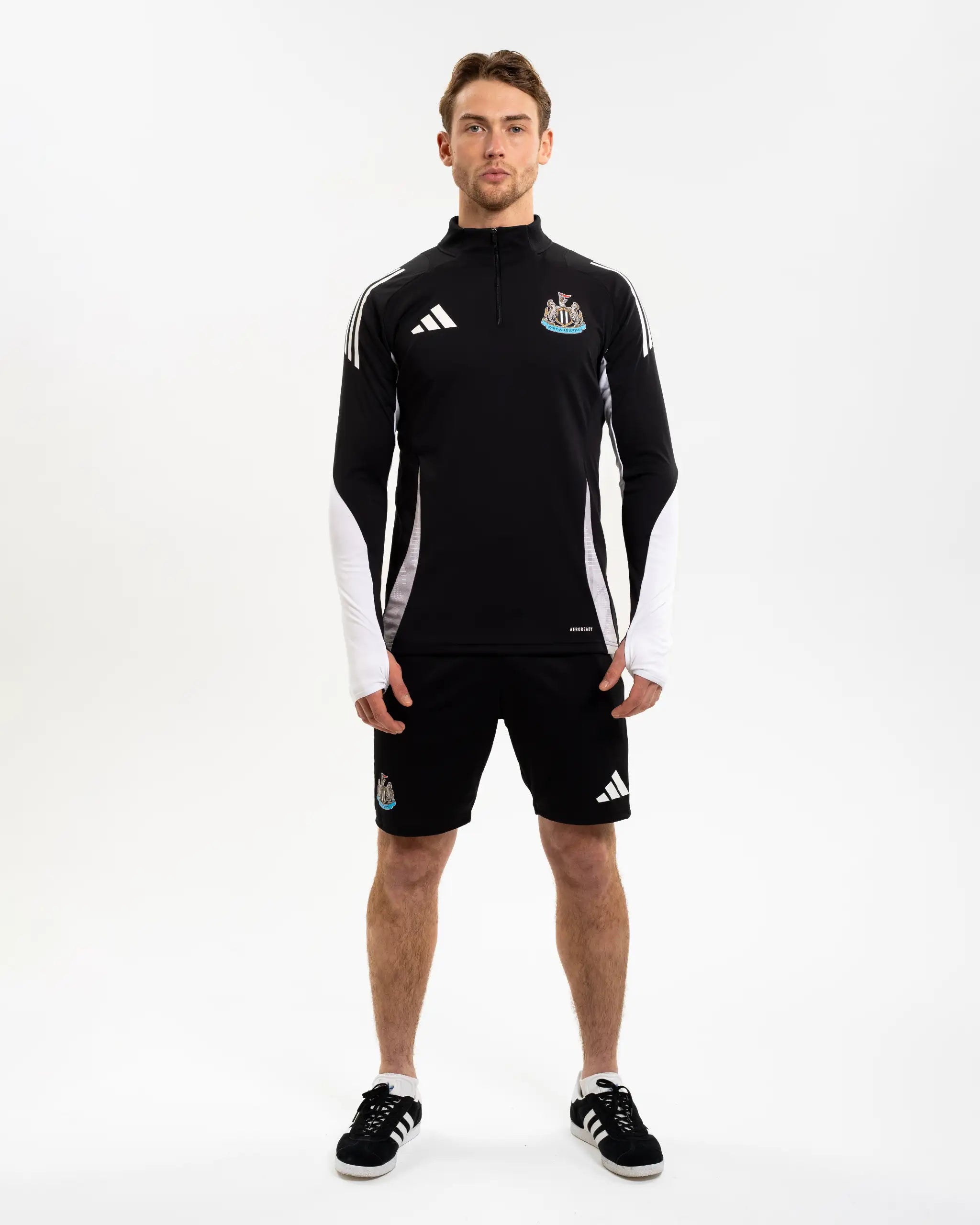 Newcastle United adidas 24/25 Black 1/4 Zip Training Top