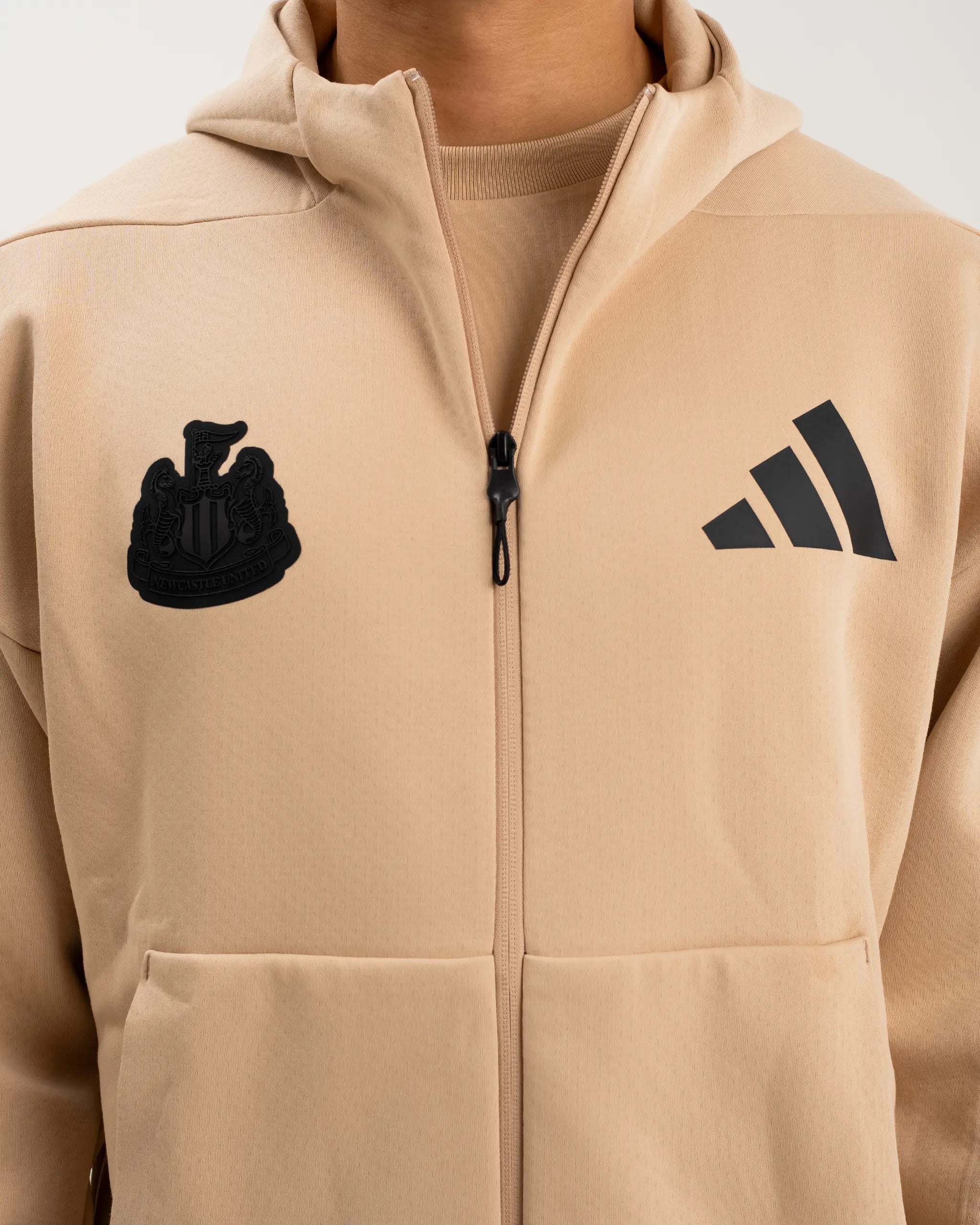 Newcastle United adidas Men s Z.N.E. Beige Full Zip Hoodie