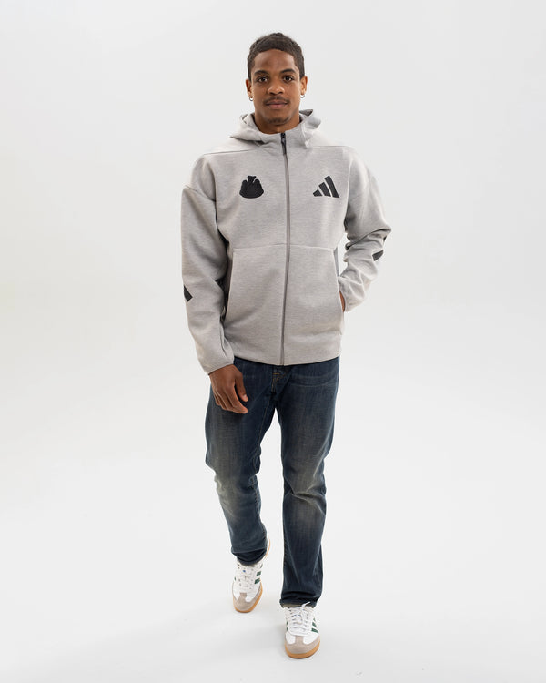 Newcastle United adidas Men's Z.N.E. Grey Full Zip Hoodie